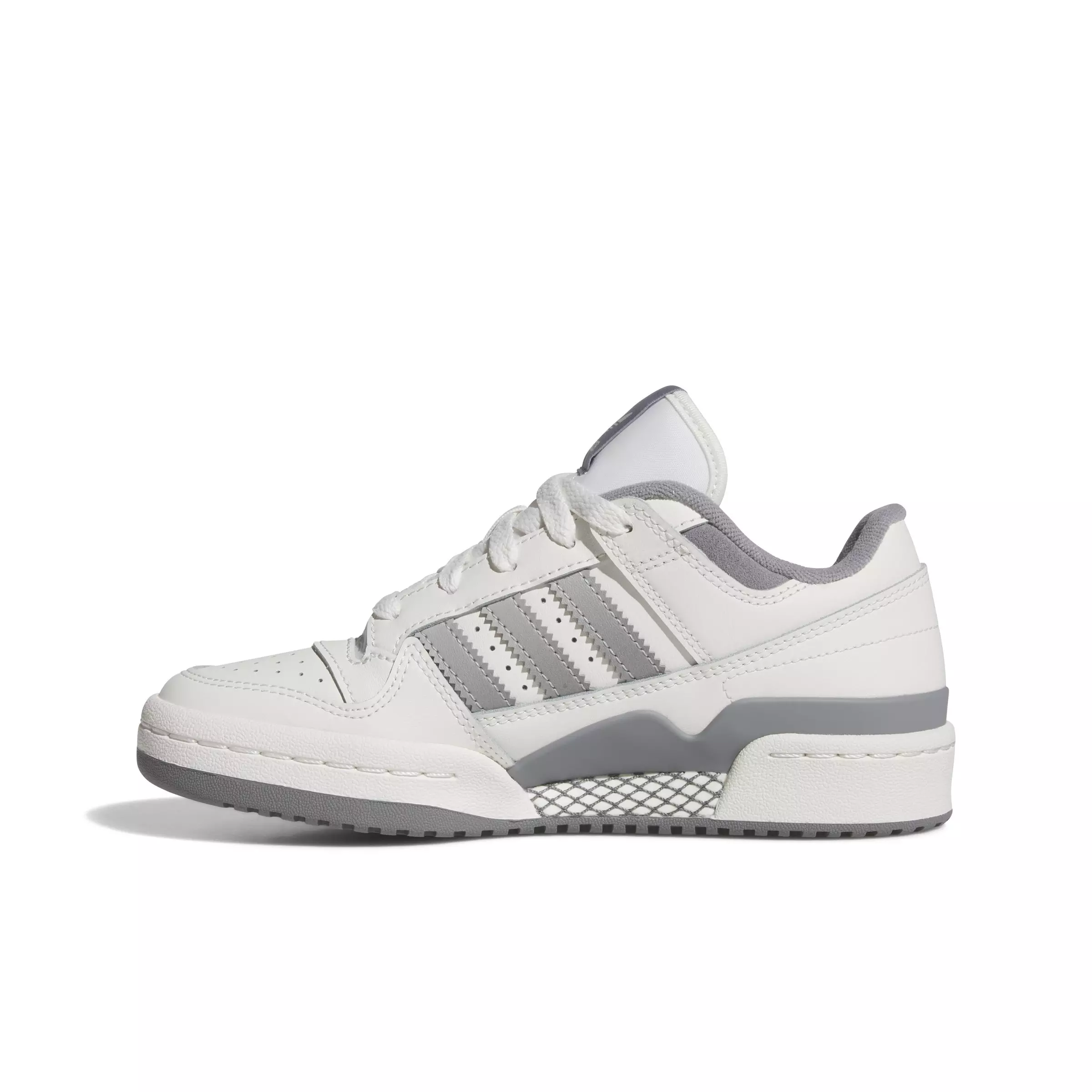 adidas Forum Low CL "Cloud White/Grey Three/Grey Two" Grade School Boys' Shoe - WHITE/GREY/GREY