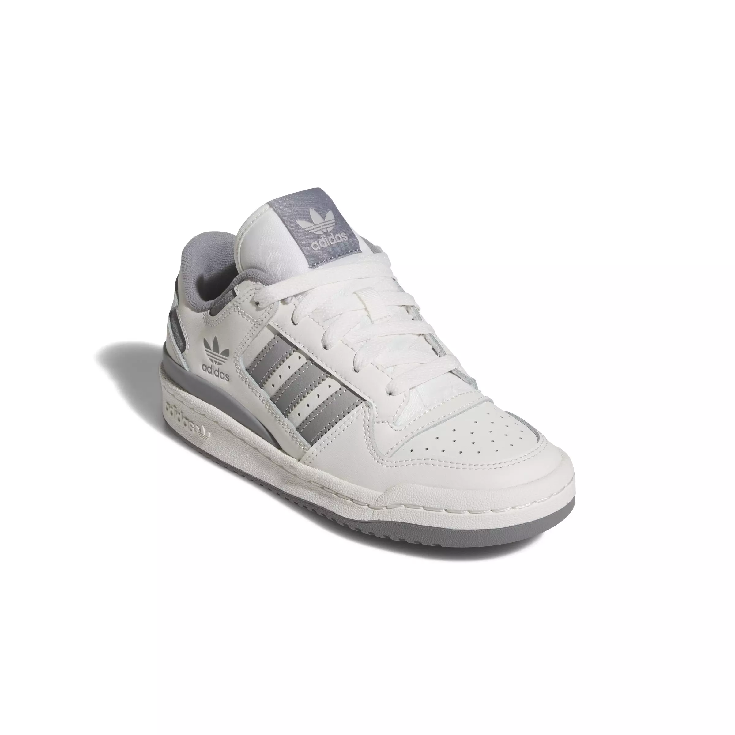 adidas Forum Low CL "Cloud White/Grey Three/Grey Two" Grade School Boys' Shoe - WHITE/GREY/GREY