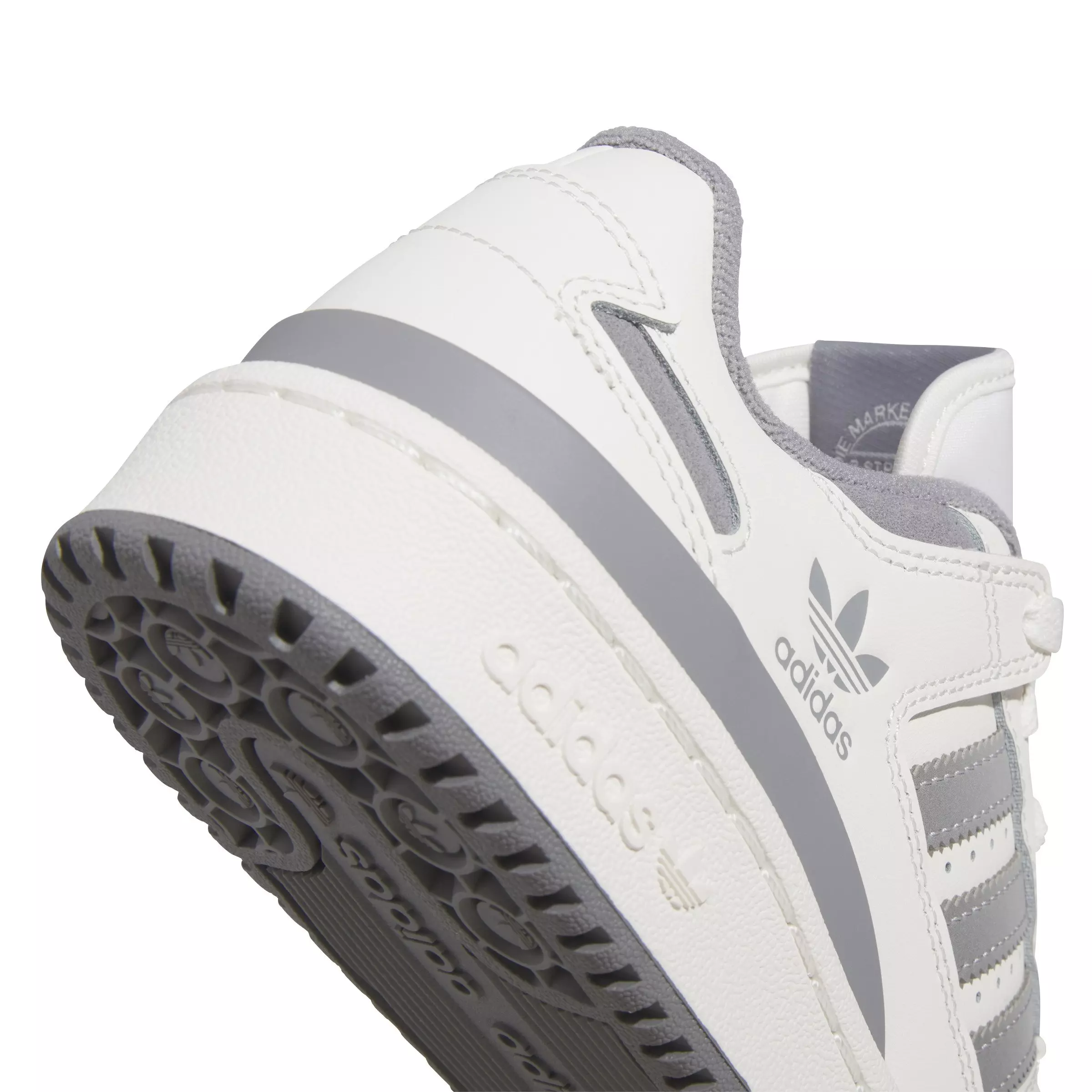 adidas Forum Low CL "Cloud White/Grey Three/Grey Two" Grade School Boys' Shoe - WHITE/GREY/GREY