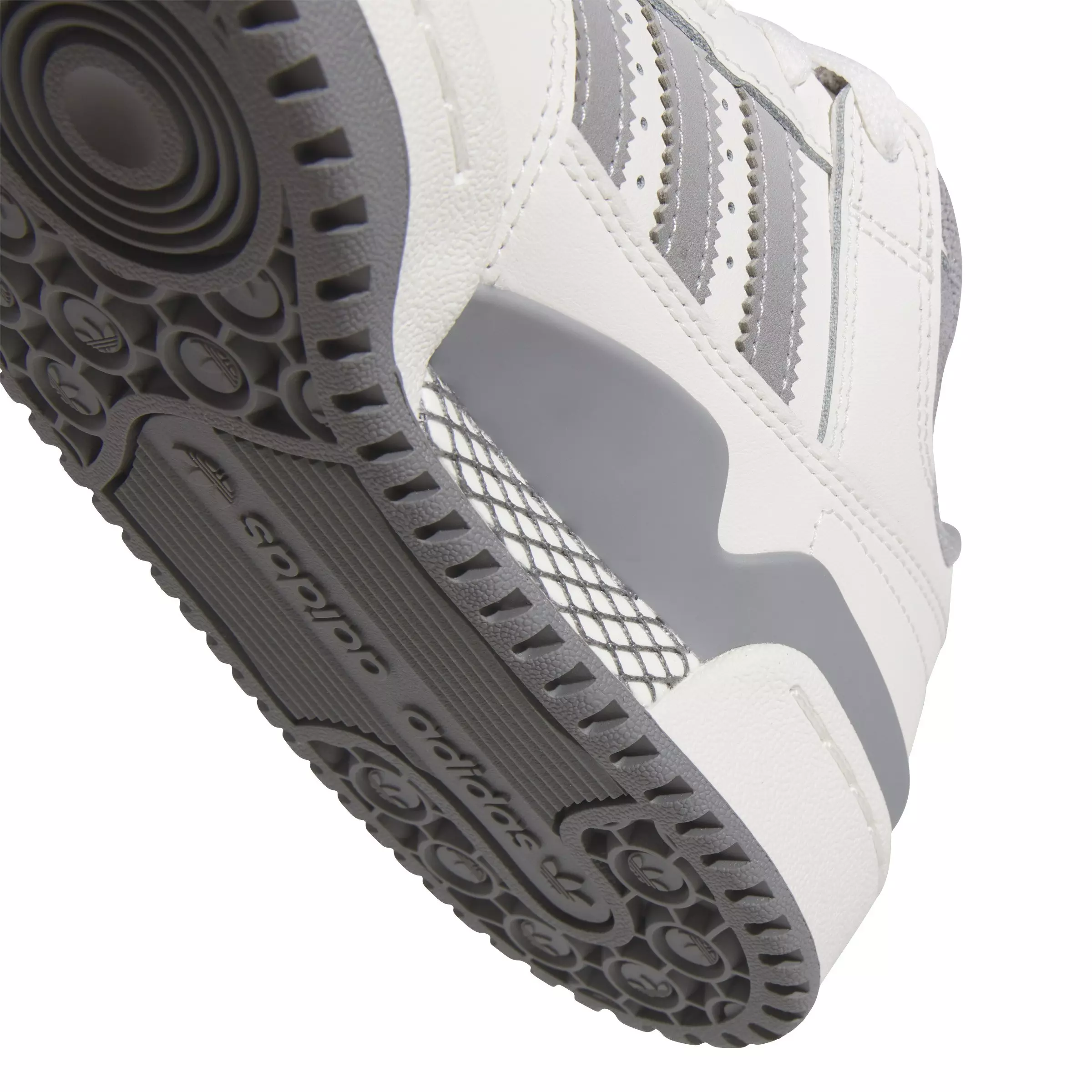 adidas Forum Low CL "Cloud White/Grey Three/Grey Two" Grade School Boys' Shoe - WHITE/GREY/GREY