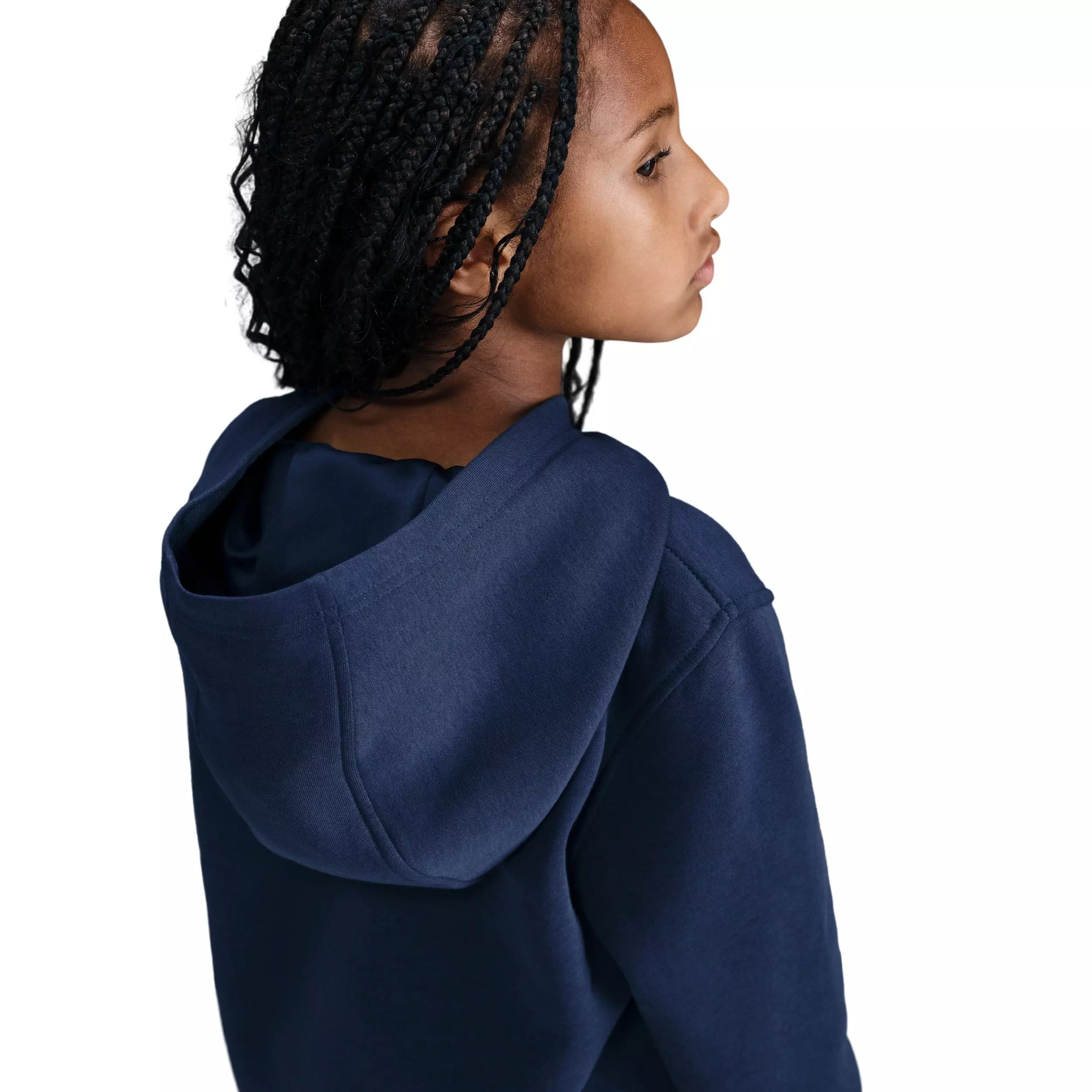 Nike Big Kids' Sportswear Club Fleece Hoodie -Navy/Silver - NAVY/SILVER