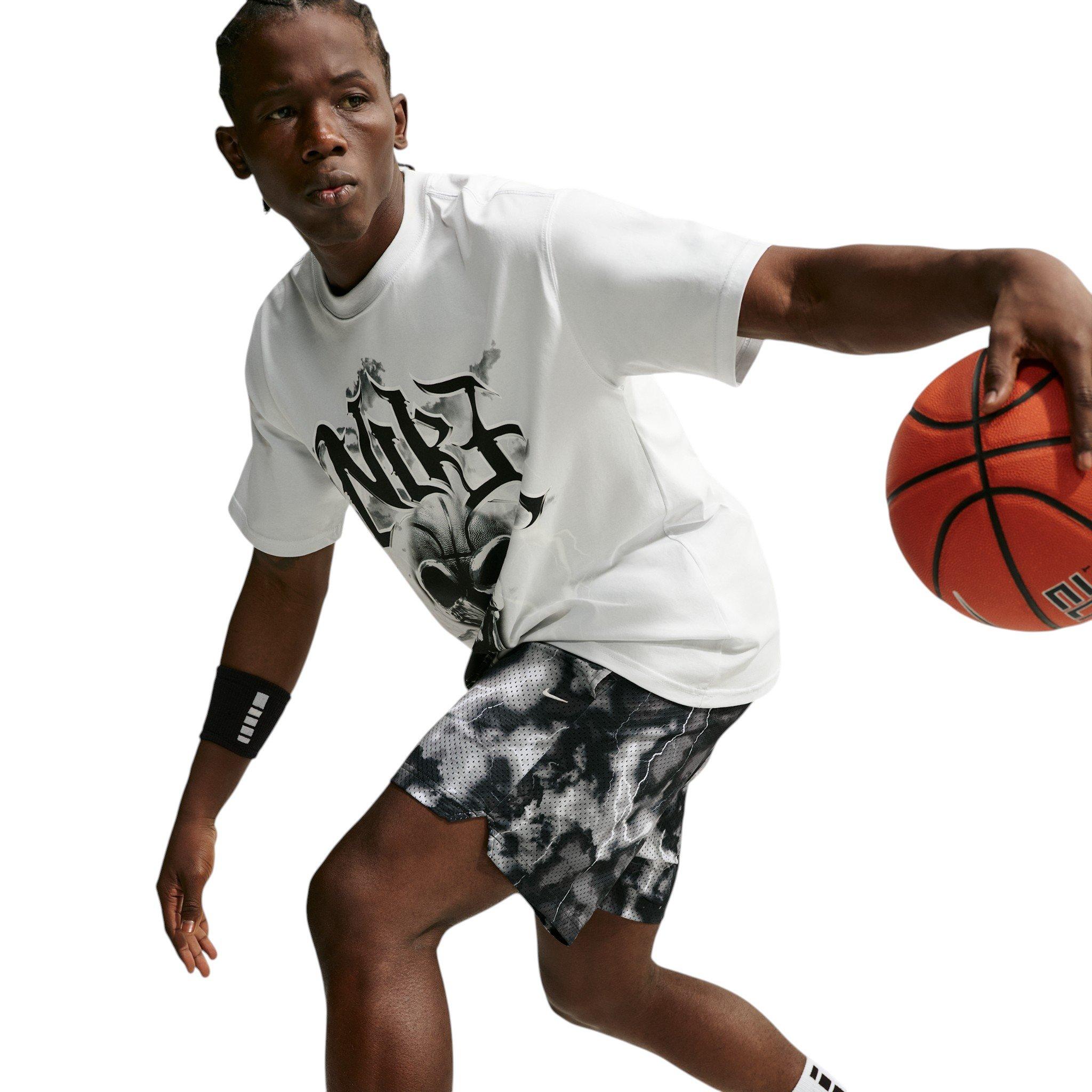 Nike Men's Standard Issue Marble Dri-FIT 5" Mesh Basketball Shorts - GREY