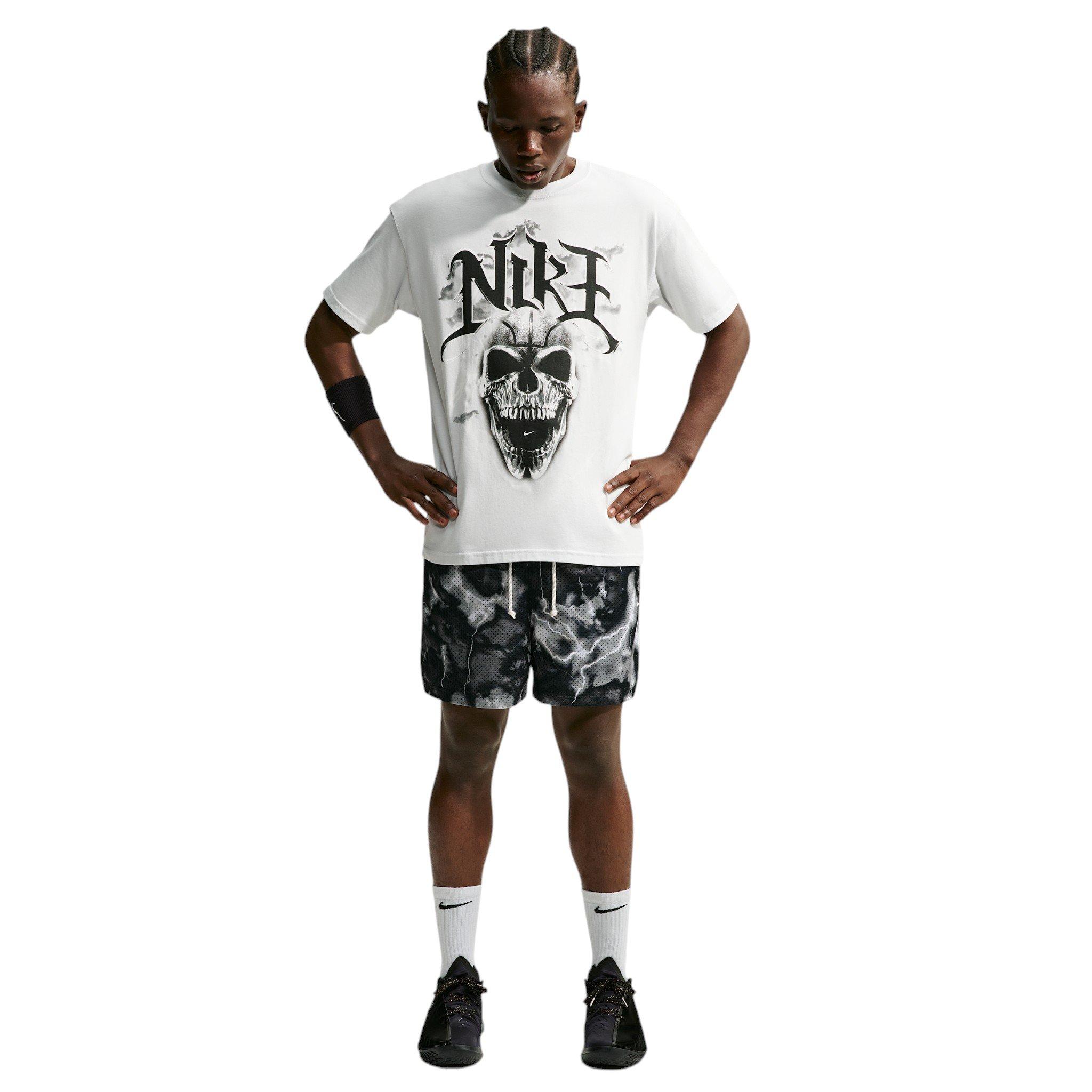 Nike Men's Standard Issue Marble Dri-FIT 5" Mesh Basketball Shorts - GREY