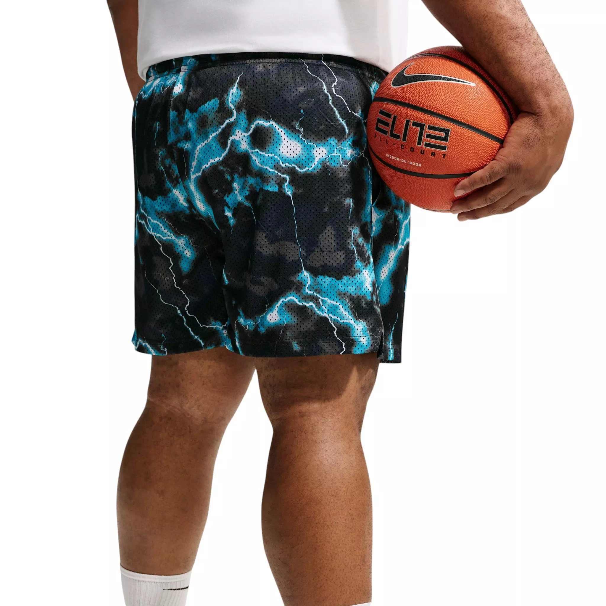 Nike Men's Standard Issue Marble Dri-FIT 5" Mesh Basketball Shorts - BLUE