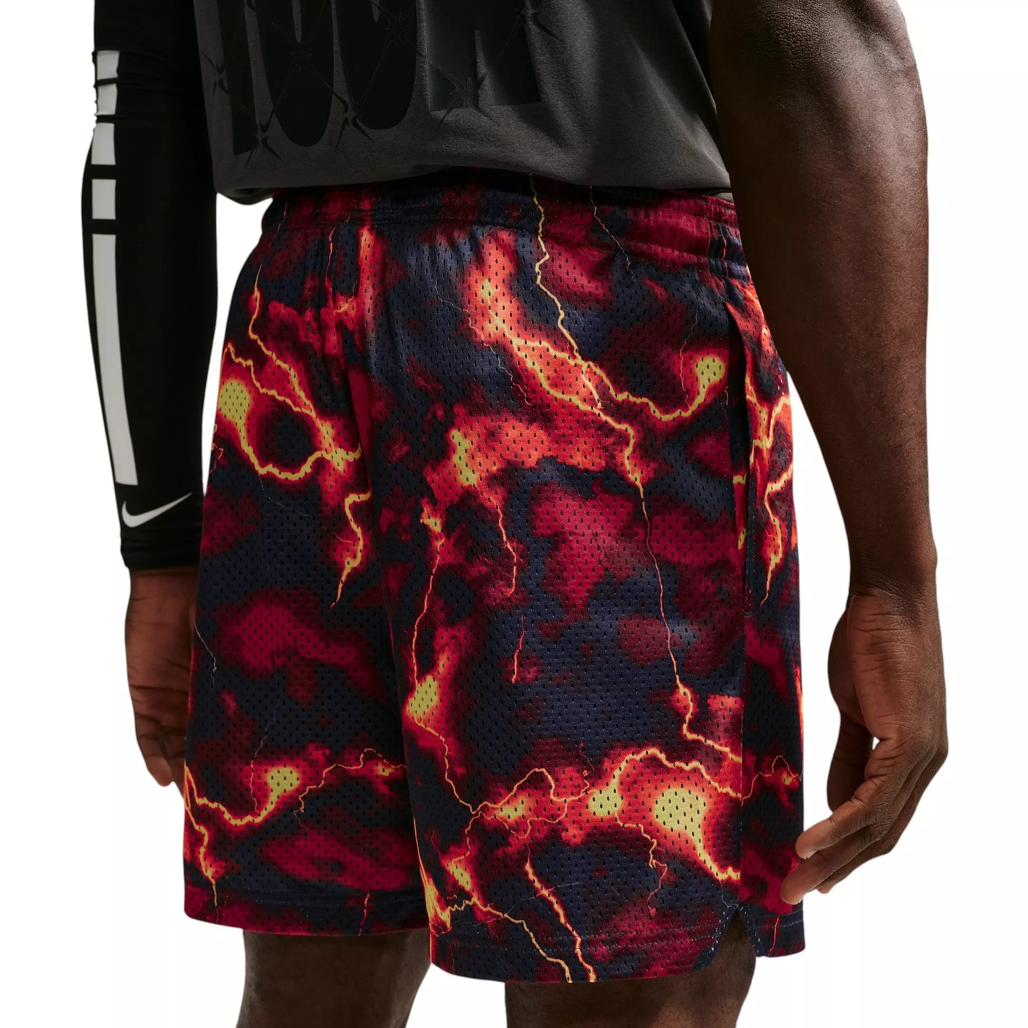 Nike Men's Standard Issue Marble Dri-FIT 5" Mesh Basketball Shorts - RED