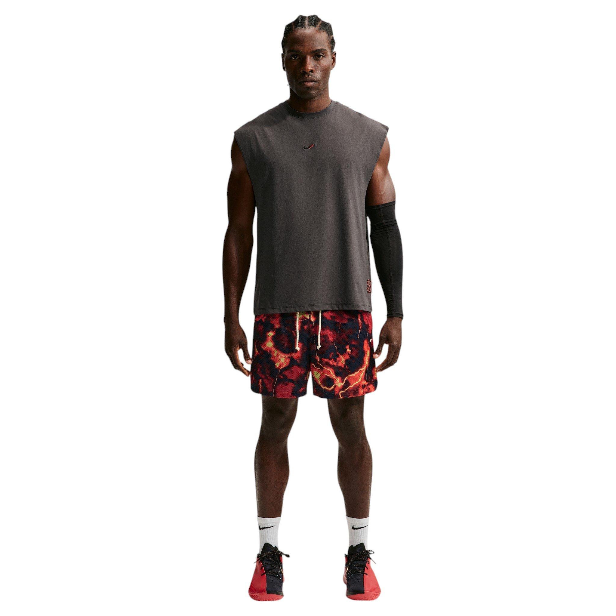 Nike Men's Standard Issue Marble Dri-FIT 5" Mesh Basketball Shorts - RED