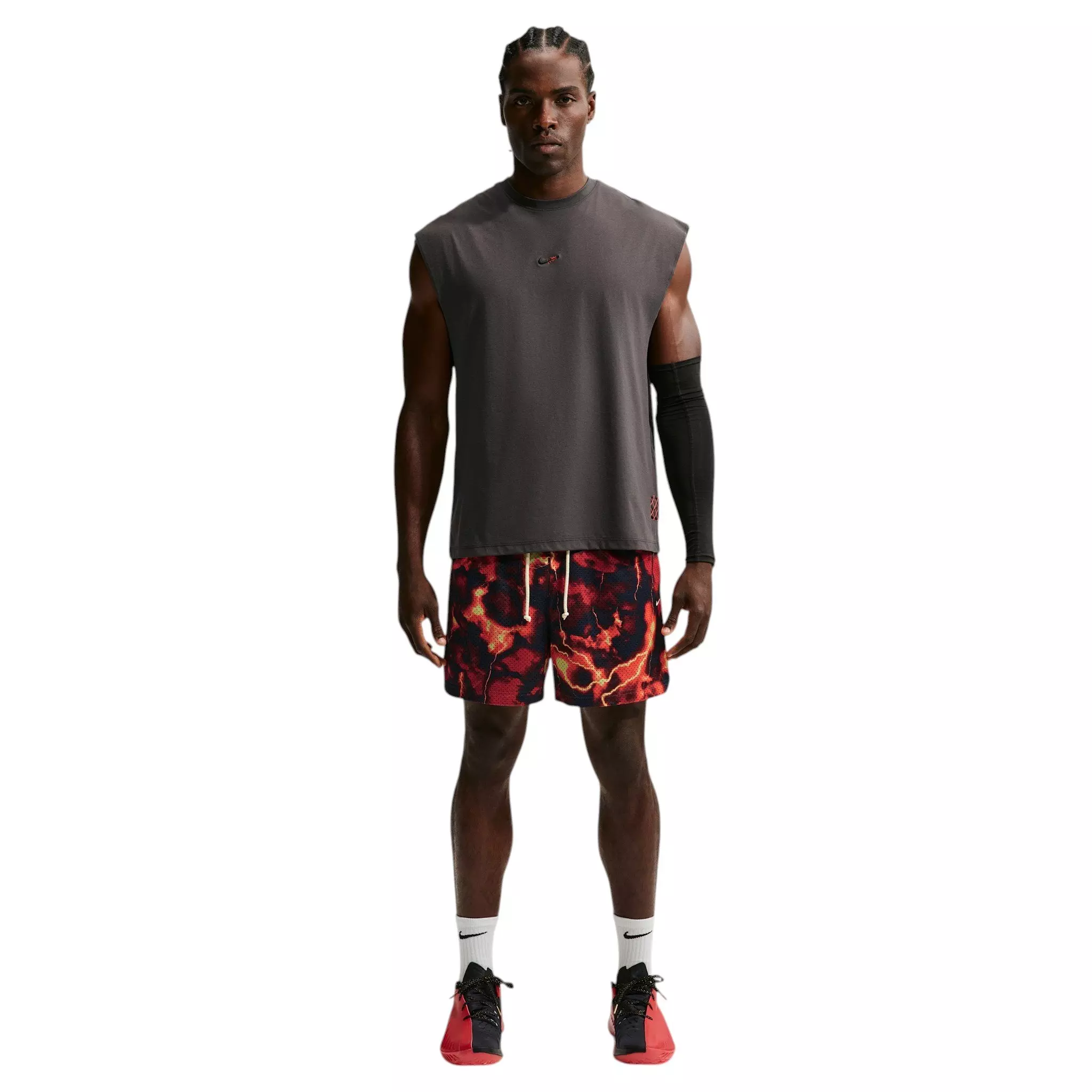 Nike Men's Standard Issue Marble Dri-FIT 5" Mesh Basketball Shorts - RED