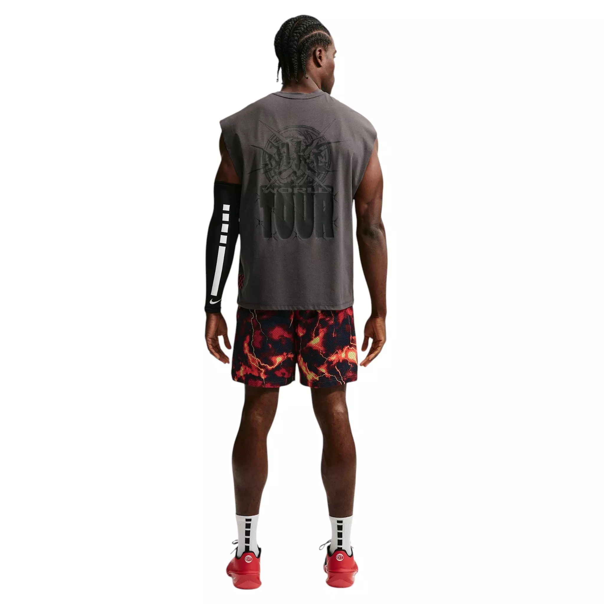 Nike Men's Standard Issue Marble Dri-FIT 5" Mesh Basketball Shorts - RED