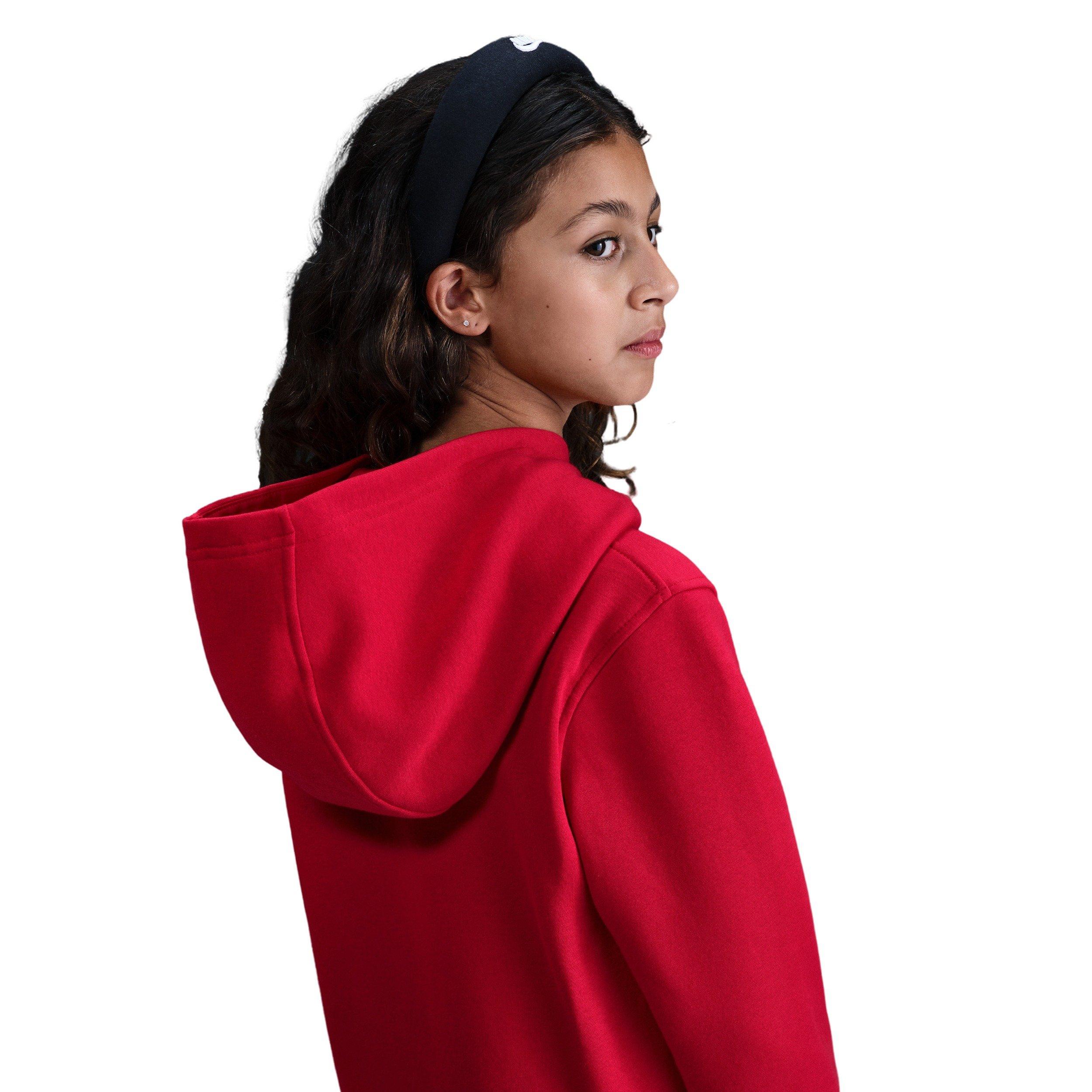 Nike Big Kids' Sportswear Club Fleece Hoodie - Red/Gold - RED/GOLD Thumbnail View 4