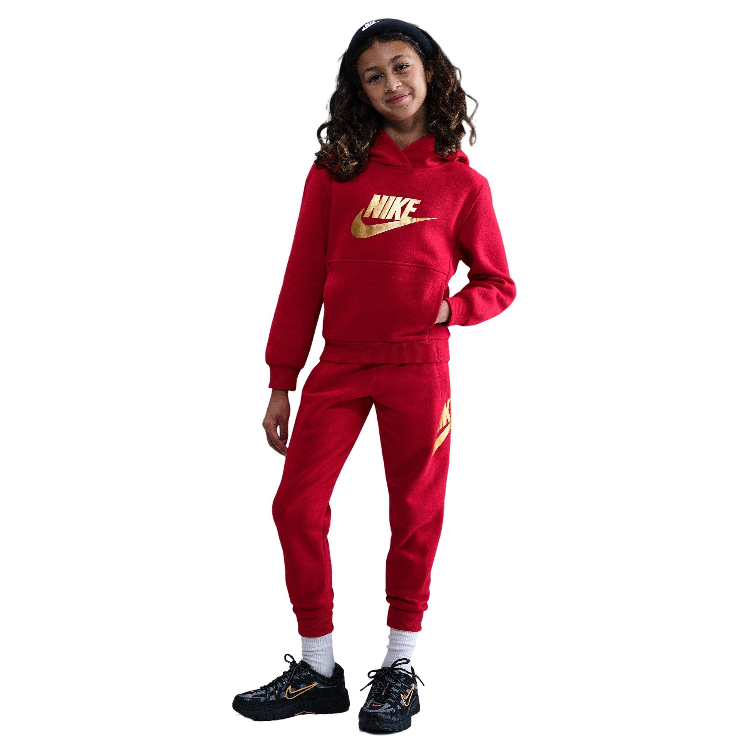 Nike Sportswear Club Fleece Big Kids' Red/Gold Hoodie