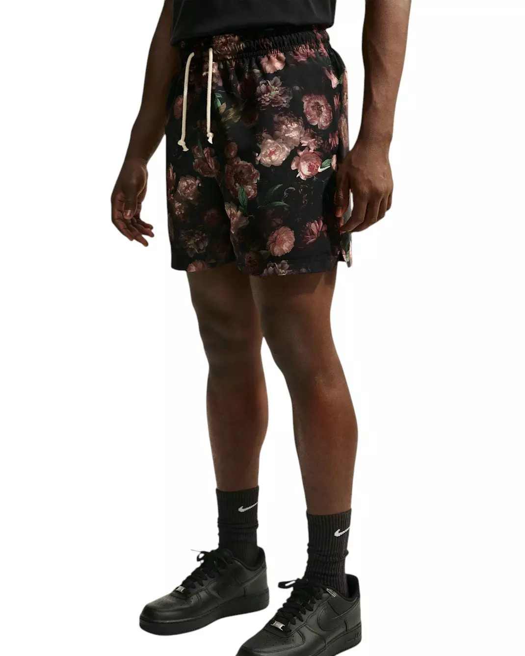 Nike Men's Standard Flower Issue Dri-FIT 5" Basketball Shorts - BLACK
