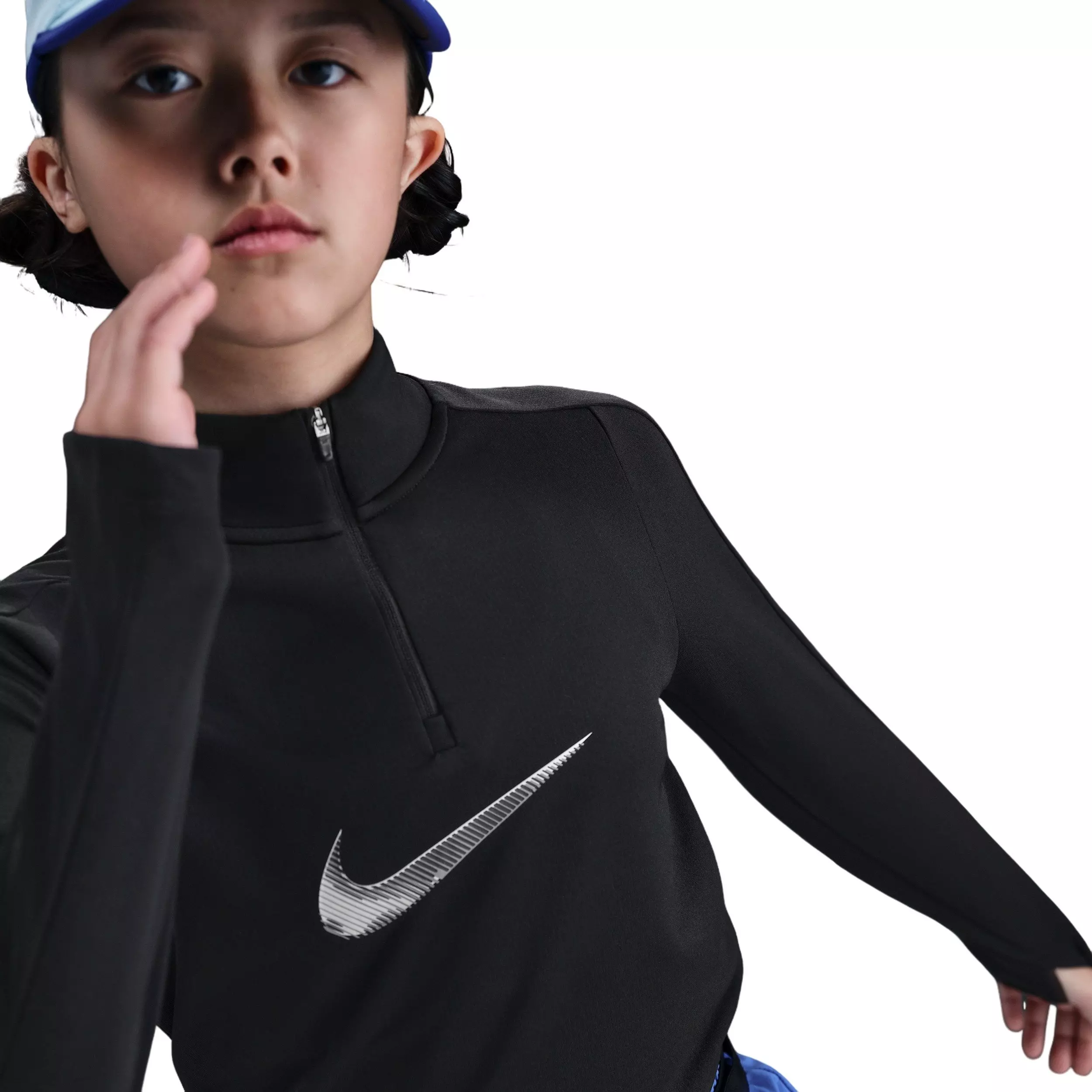 Nike Big Girls' Pro Dri-FIT 1/4-Zip Top -Black - BLACK