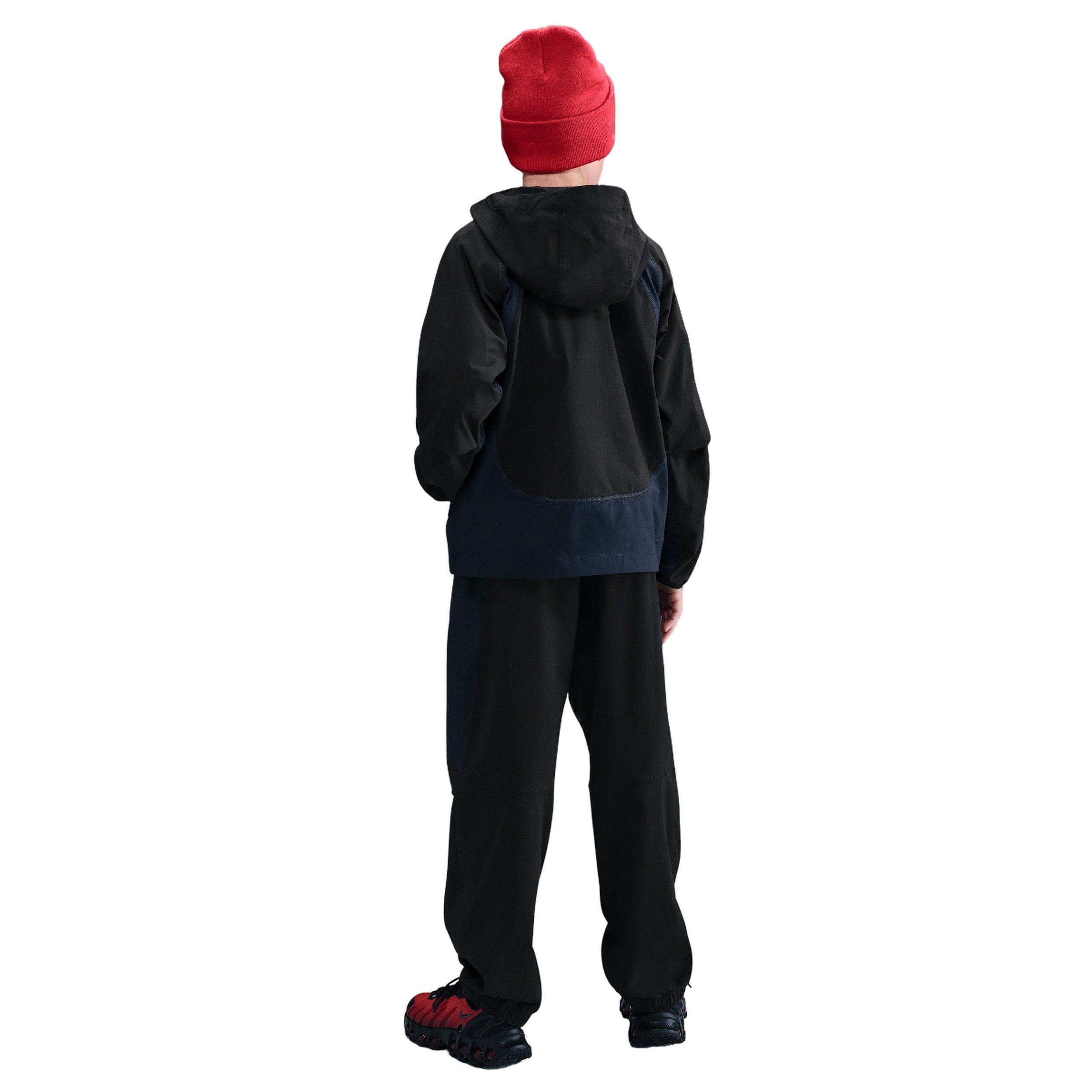 Nike Tech Woven Full Zip Big Boys' Black Jacket