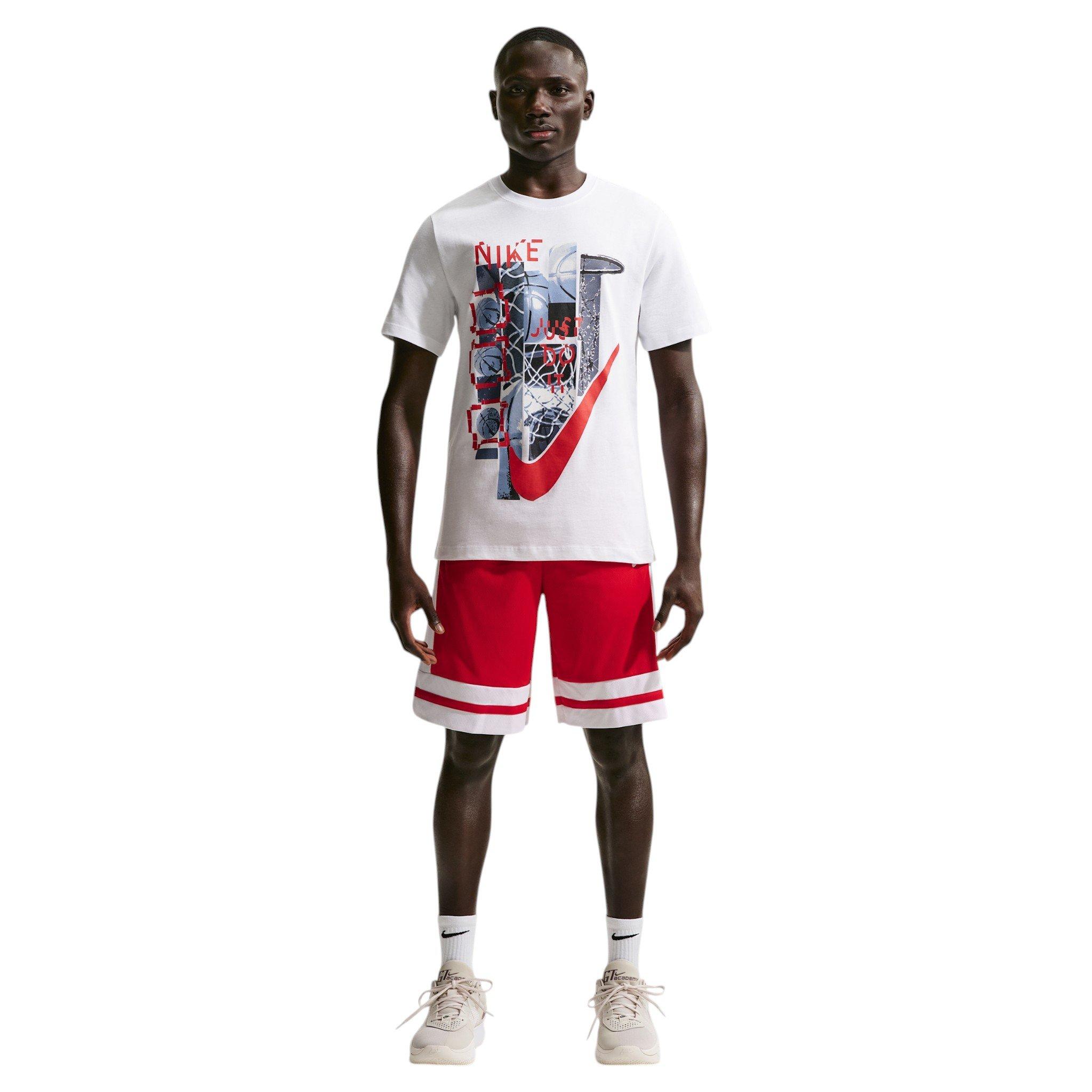 Nike Men's Dri-FIT 10" Game Classic Basketball Shorts - University Red/White/University Red/White - RED/WHITE/RED/WHITE
