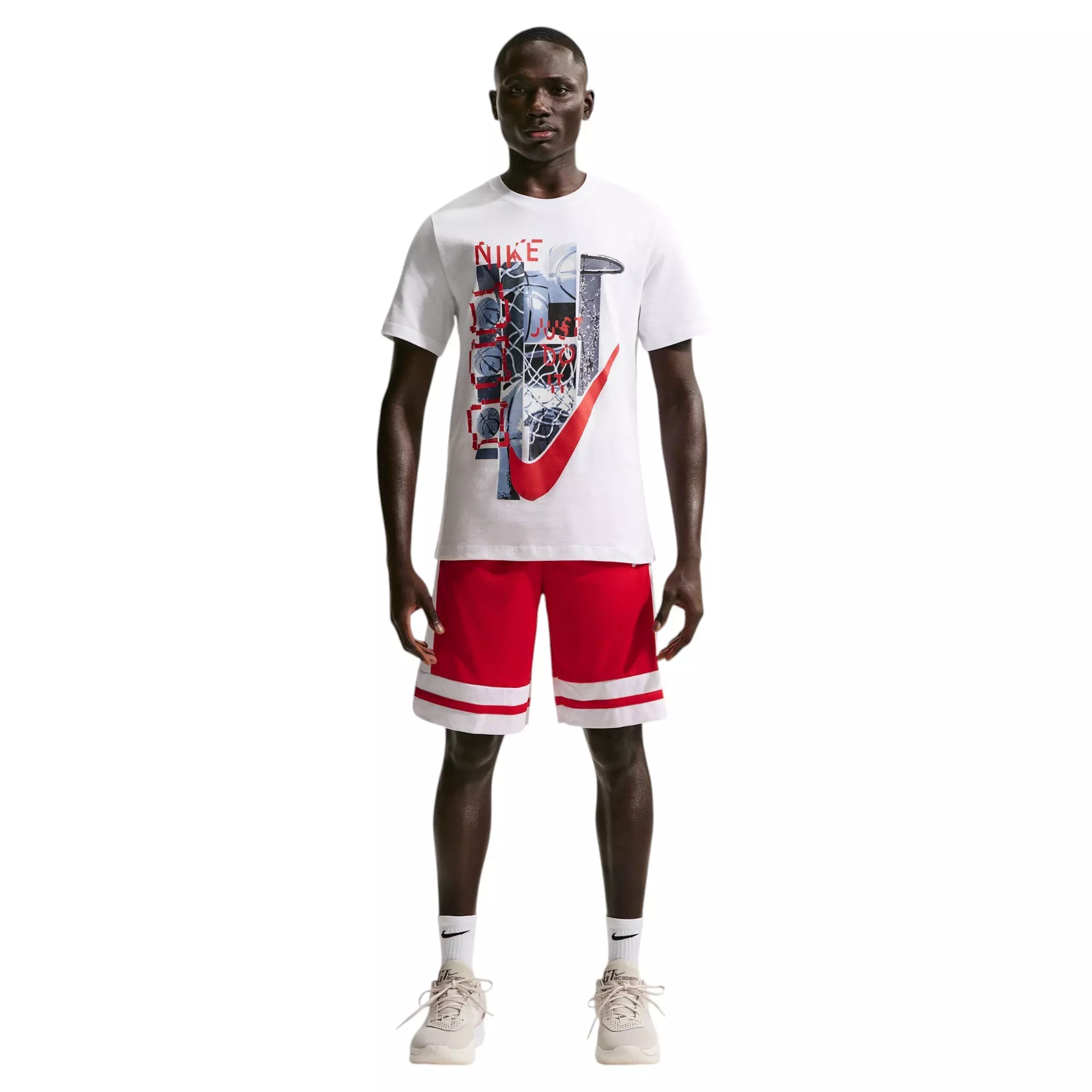 Nike Men's Dri-FIT 10" Game Classic Basketball Shorts - University Red/White/University Red/White - RED/WHITE/RED/WHITE