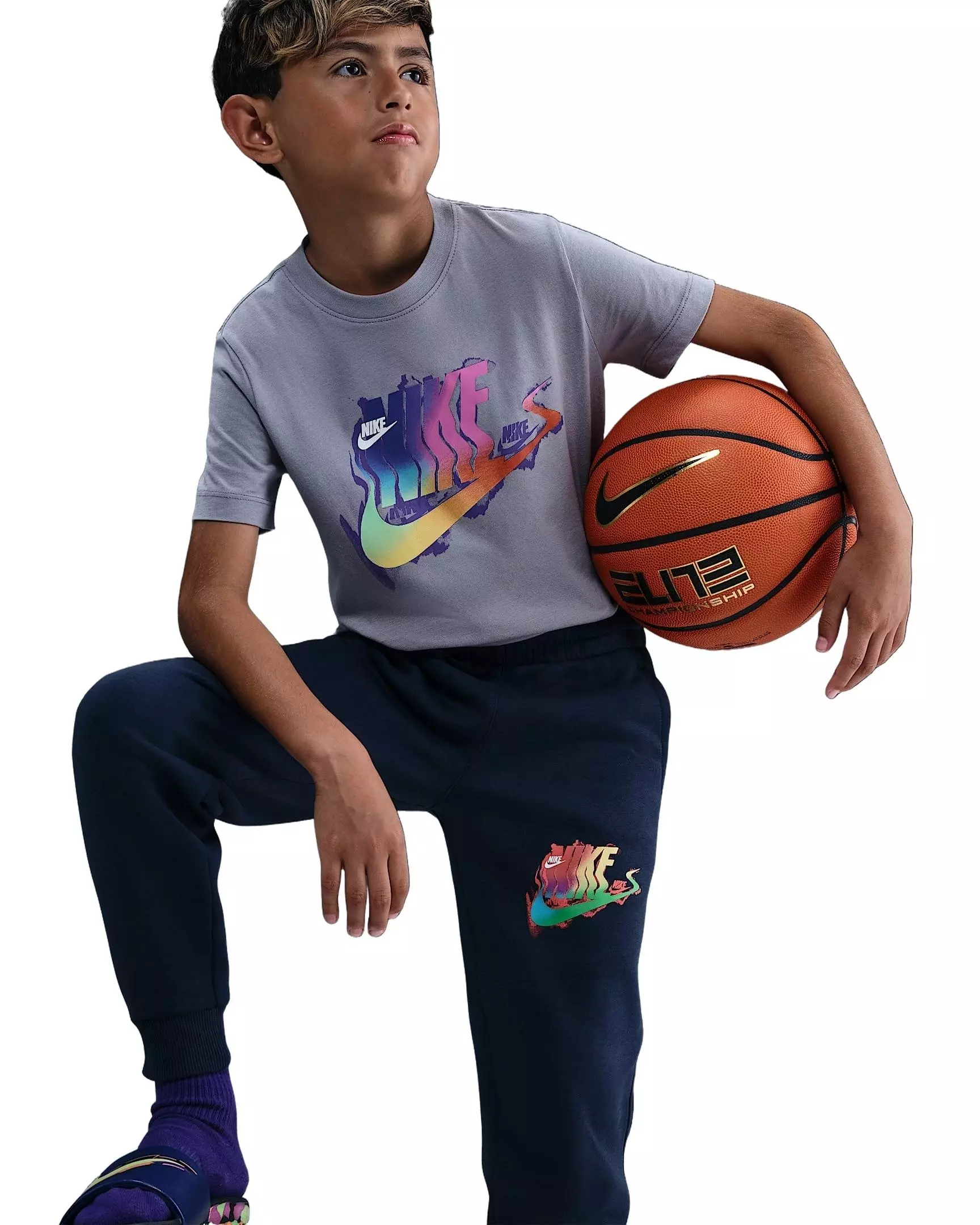 Nike Big Boys' Sportswear Club Fleece Glitch Joggers - Blue - BLUE