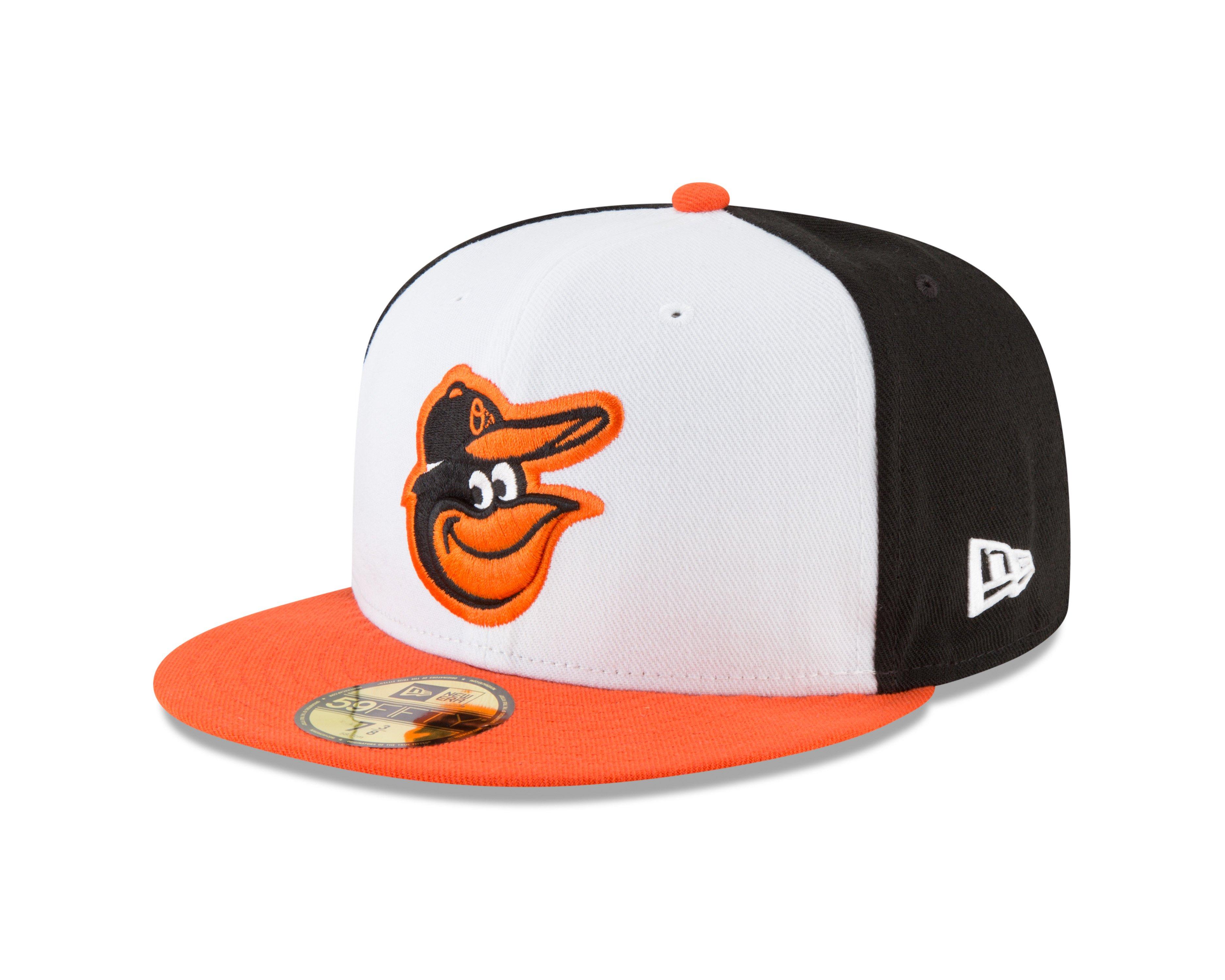 New Era Baltimore Orioles 59FIFTY Authentic Collection Home Fitted Hat - WHITE/BLACK/ORANGE Thumbnail View 1