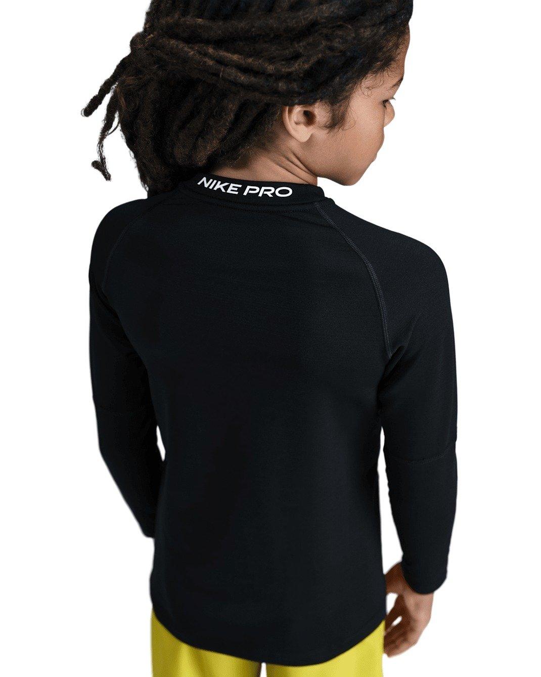 Nike Pro Dri-FIT Long-Sleeve Big Boys' Black Crewneck Top