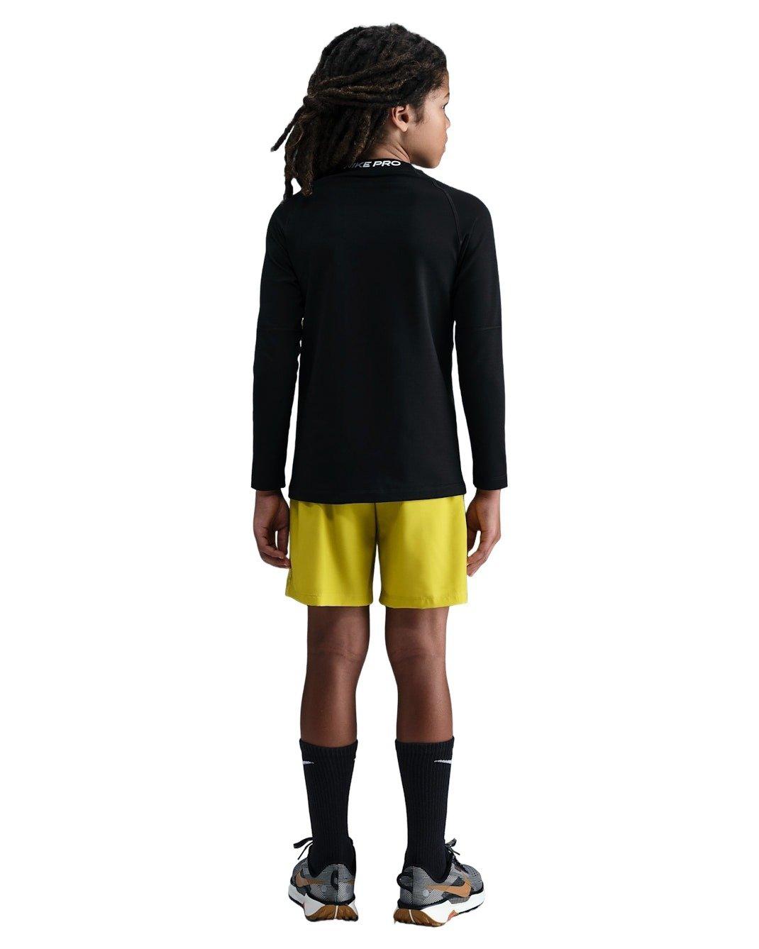 Nike Big Boys' Pro Dri-FIT Long-Sleeve Crewneck Top - Black - BLACK