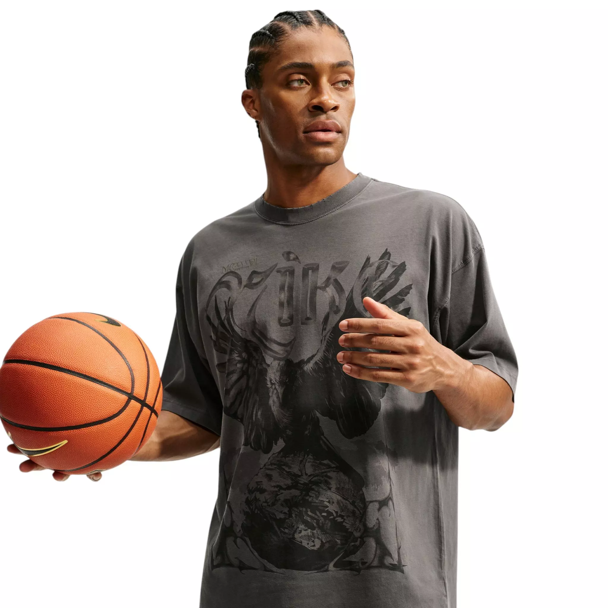 Nike Men's Crow Basketball Oversized T-Shirt - BLACK