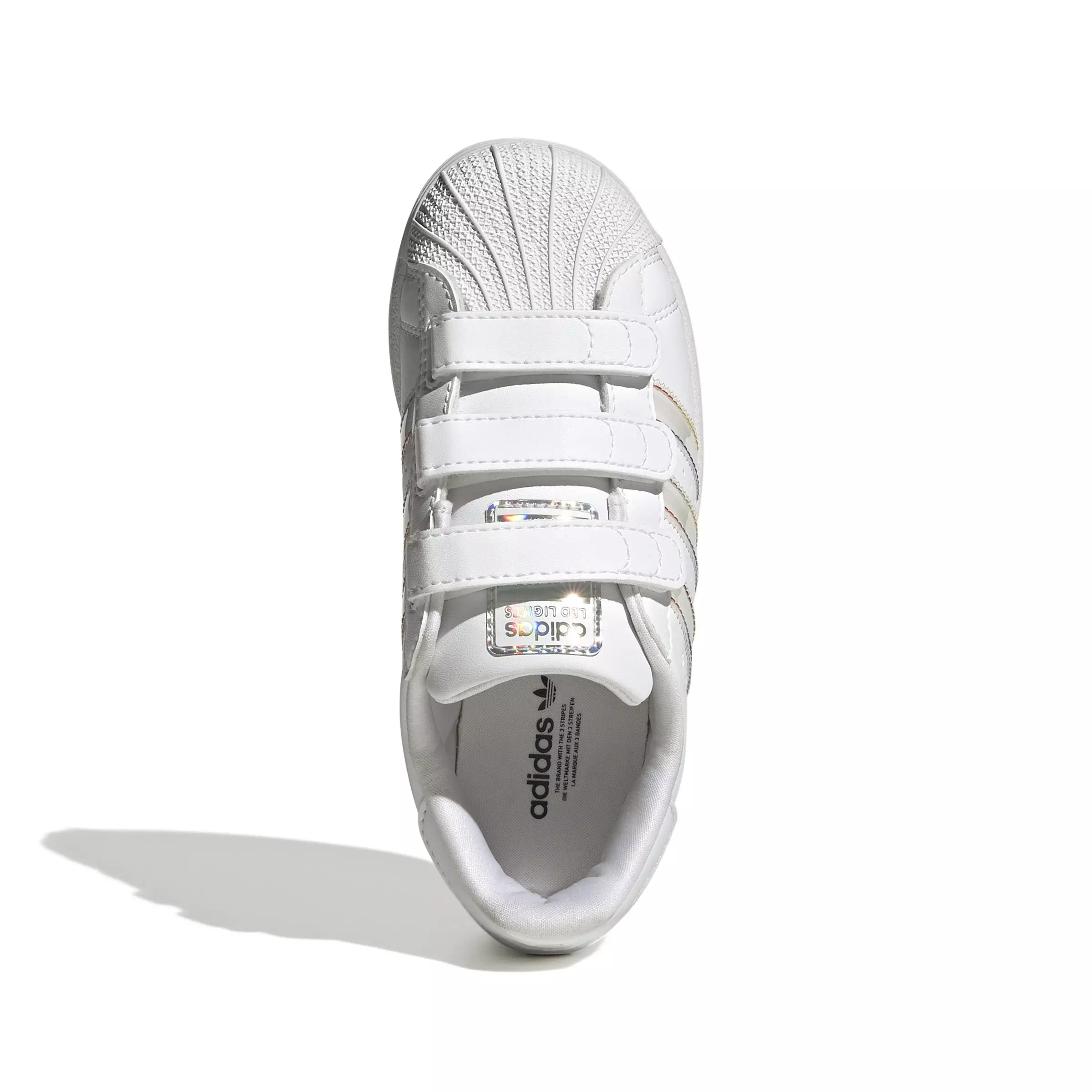 adidas Originals Superstar LED Lights CC "Ftwr White/Core Black" Preschool Boys' Shoe - WHITE/WHITE/BLACK