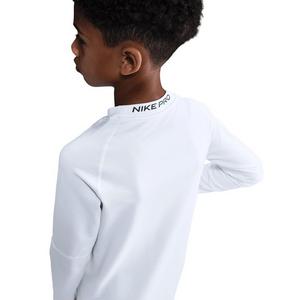Nike Big Boys' Pro Dri-FIT Long-Sleeve Crewneck Top -White