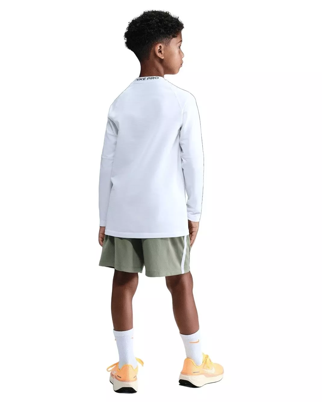 Nike Big Boys' Pro Dri-FIT Long-Sleeve Crewneck Top -White - WHITE