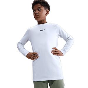Nike Big Boys' Pro Dri-FIT Long-Sleeve Crewneck Top -White