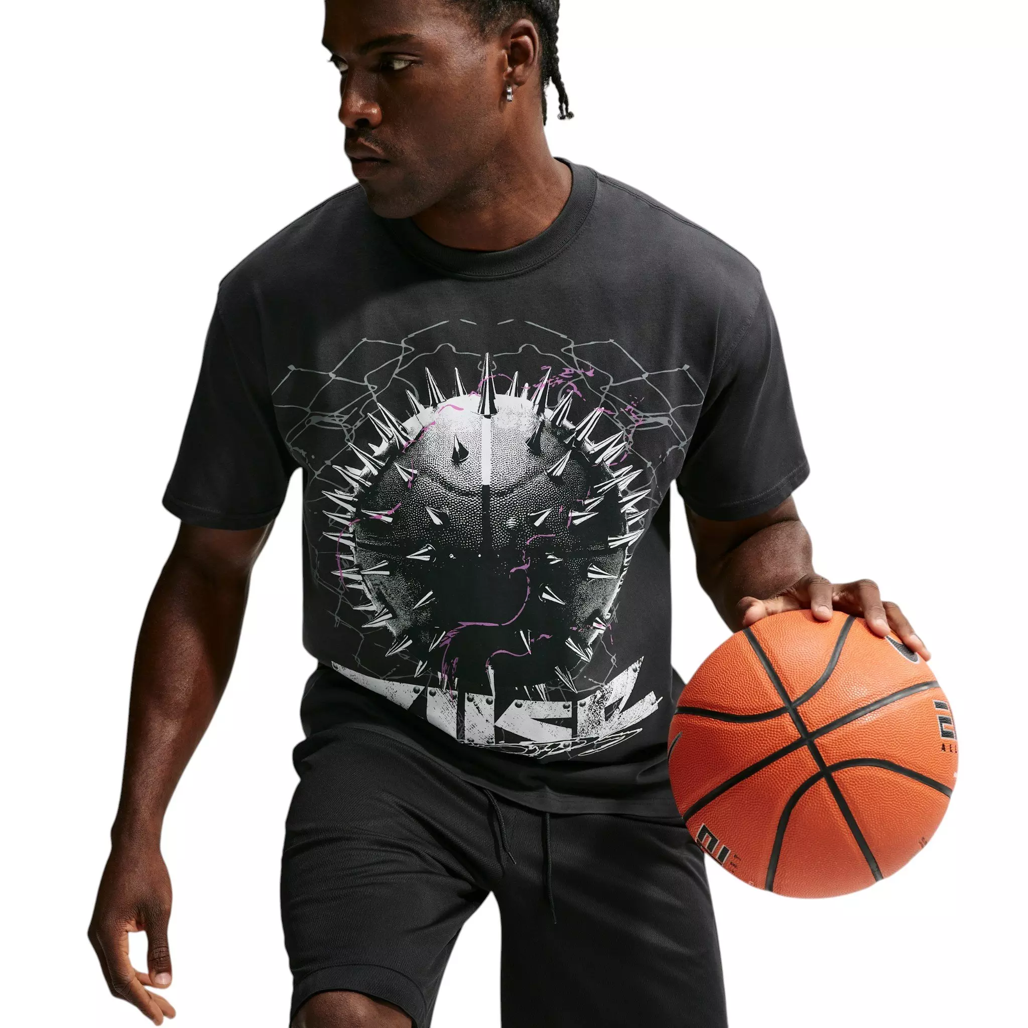 Nike Men's Spiked Basketball T-Shirt - BLACK