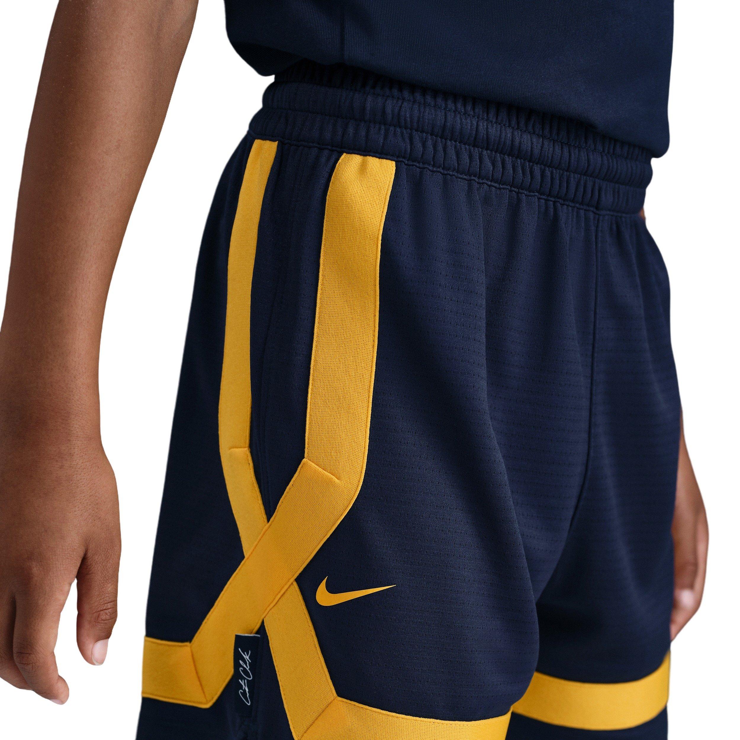 Nike Caitlin Clark Big Kids' Navy/Yellow Crossover Shorts