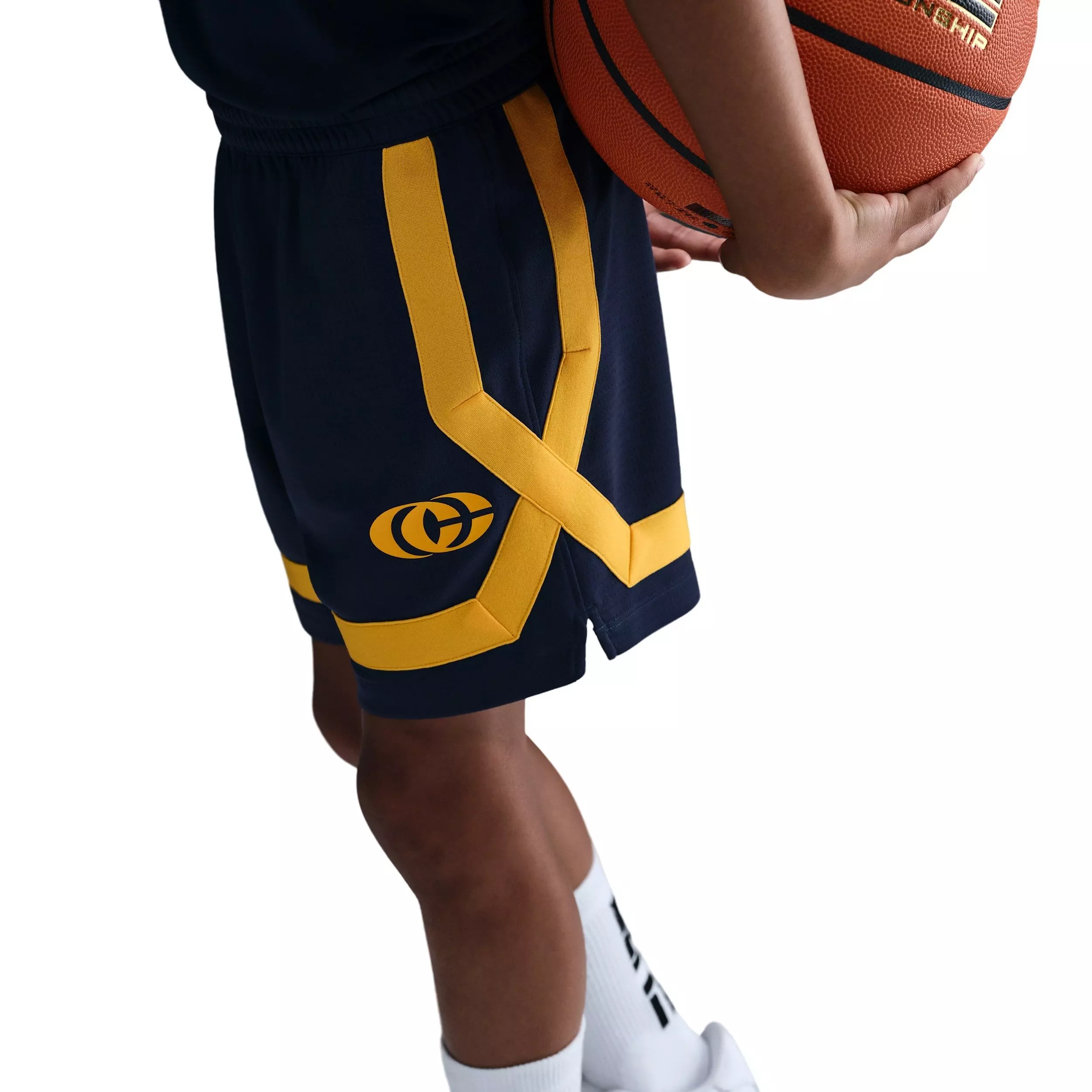 Nike Big Kids' Caitlin Clark Crossover Shorts -Navy/Yellow - NAVY/YELLOW