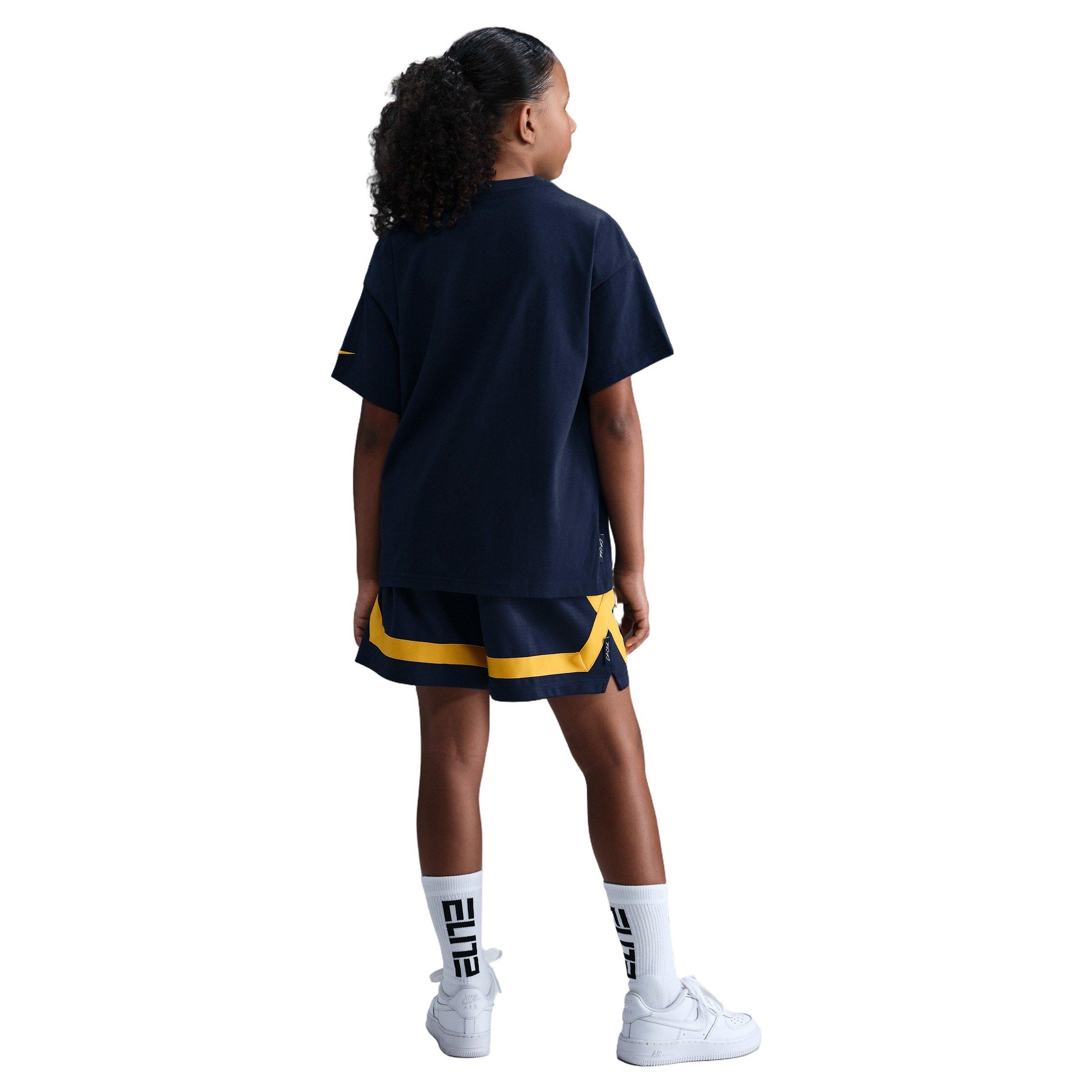 Nike Big Kids' Caitlin Clark Crossover Shorts -Navy/Yellow - NAVY/YELLOW Thumbnail View 7