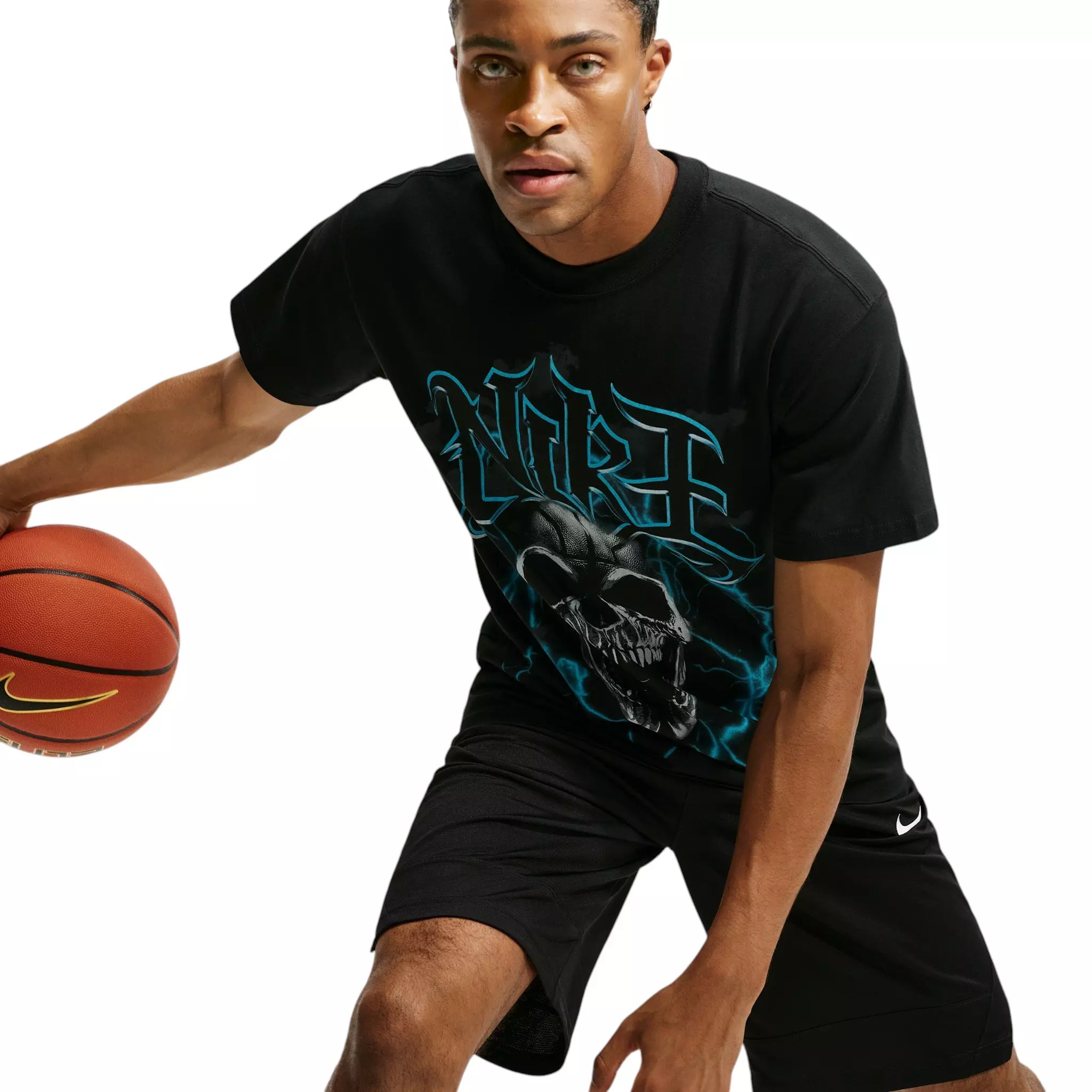Nike Men's Summit Skull Basketball T-Shirt - BLACK