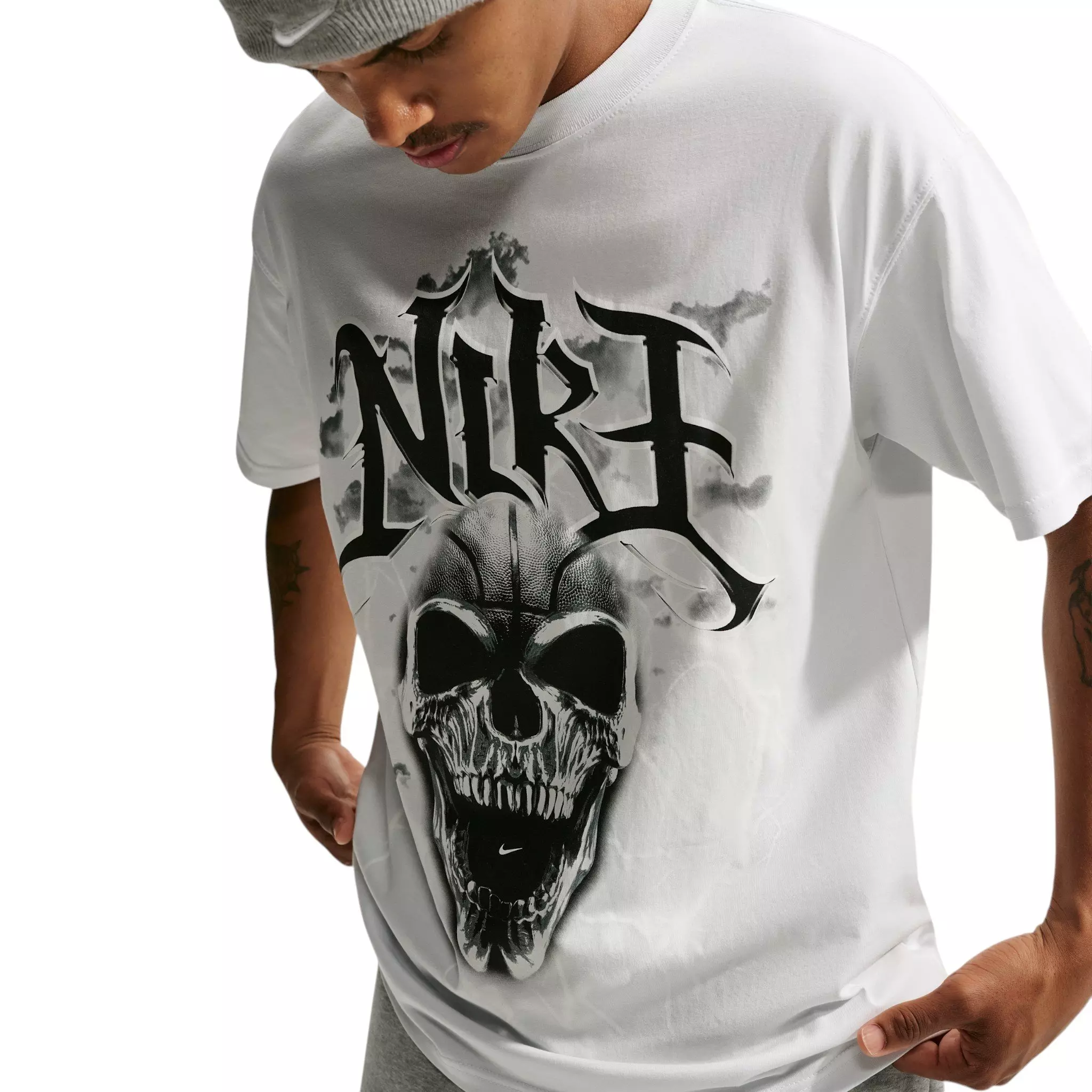 Nike Men's Summit Skull Basketball T-Shirt - WHITE