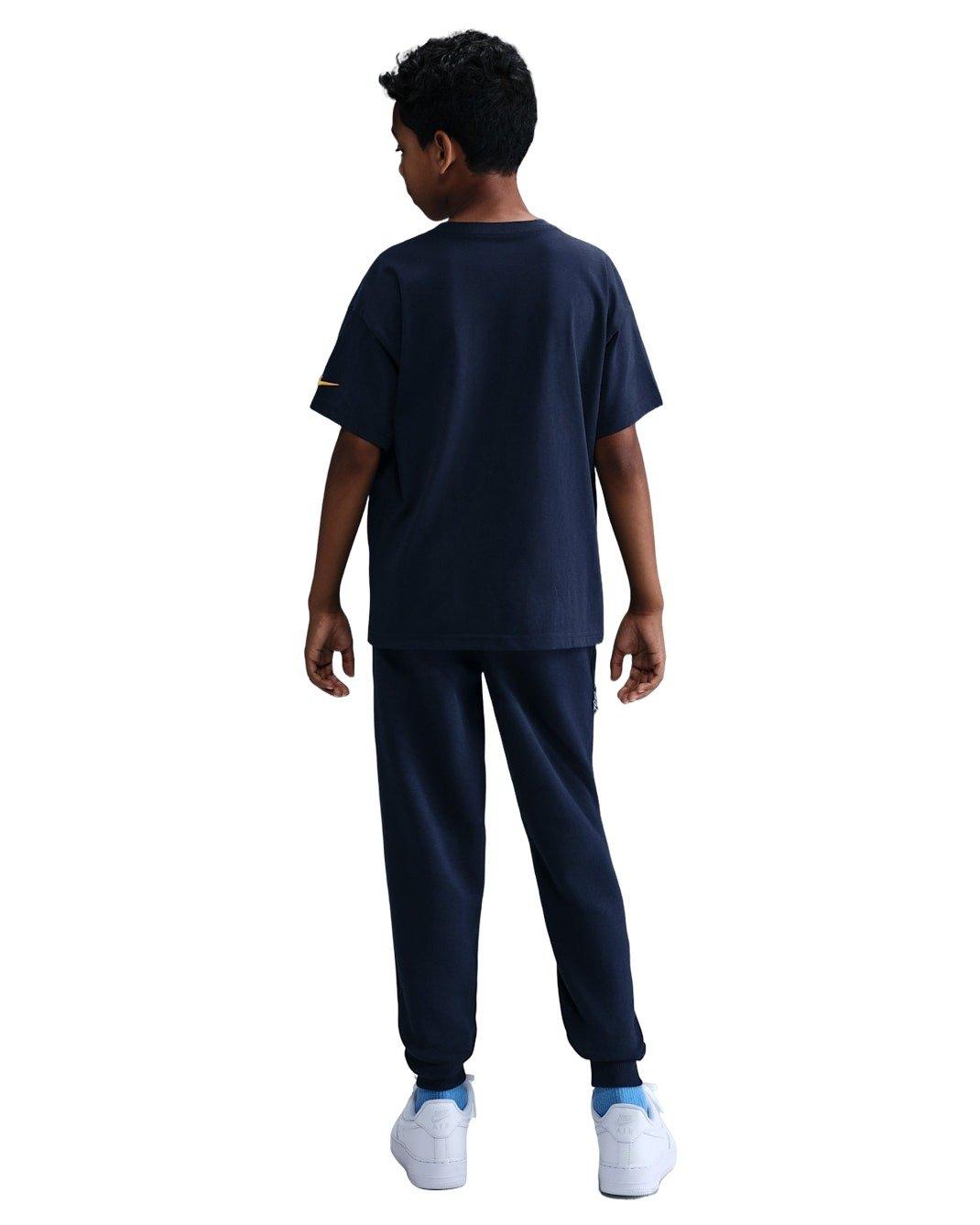 Nike Big Kids' Caitlin Clark Fleece Pants - Navy/Yellow - NAVY/YELLOW Thumbnail View 2