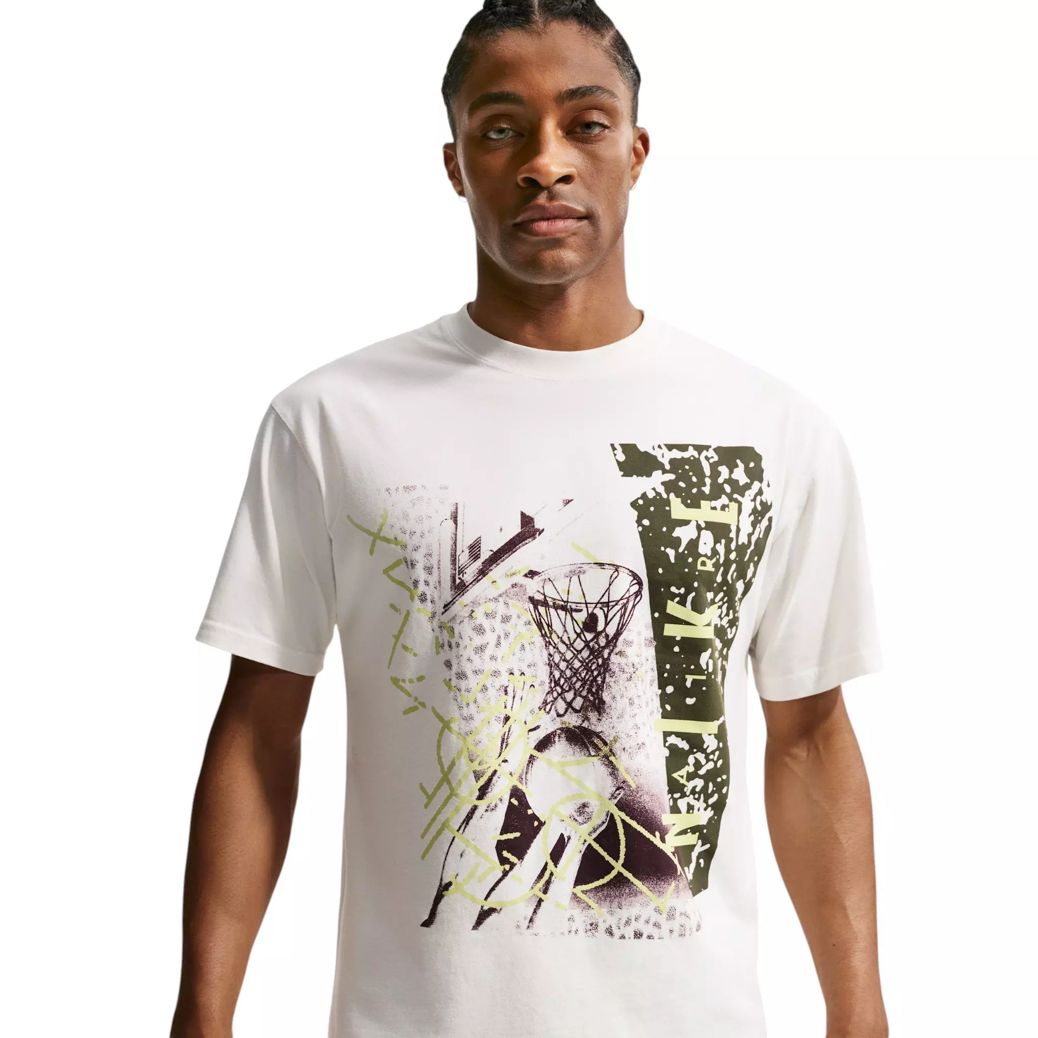 Nike Men's M90 Summit Hoop Basketball T-Shirt - WHITE