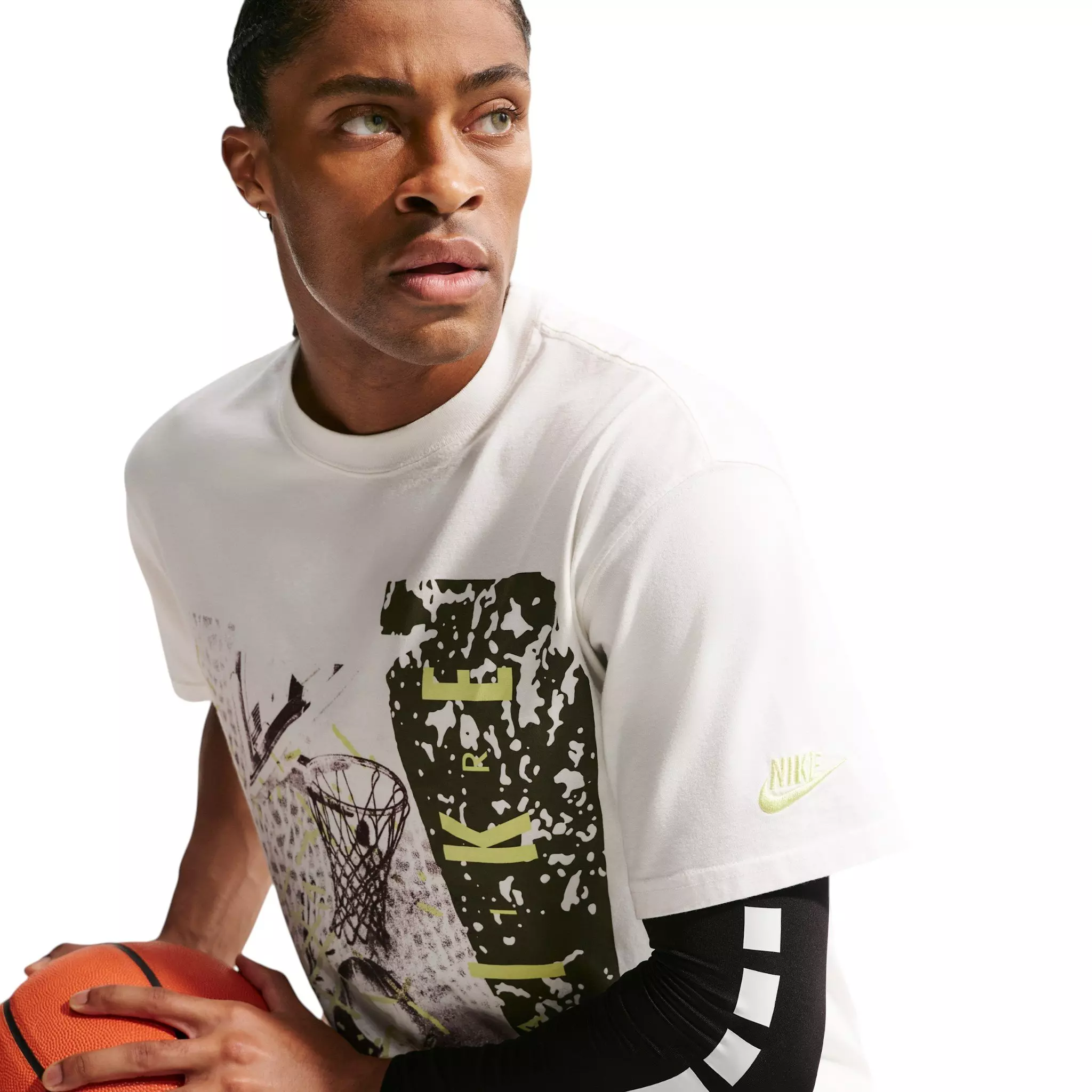 Nike Men's M90 Summit Hoop Basketball T-Shirt - WHITE