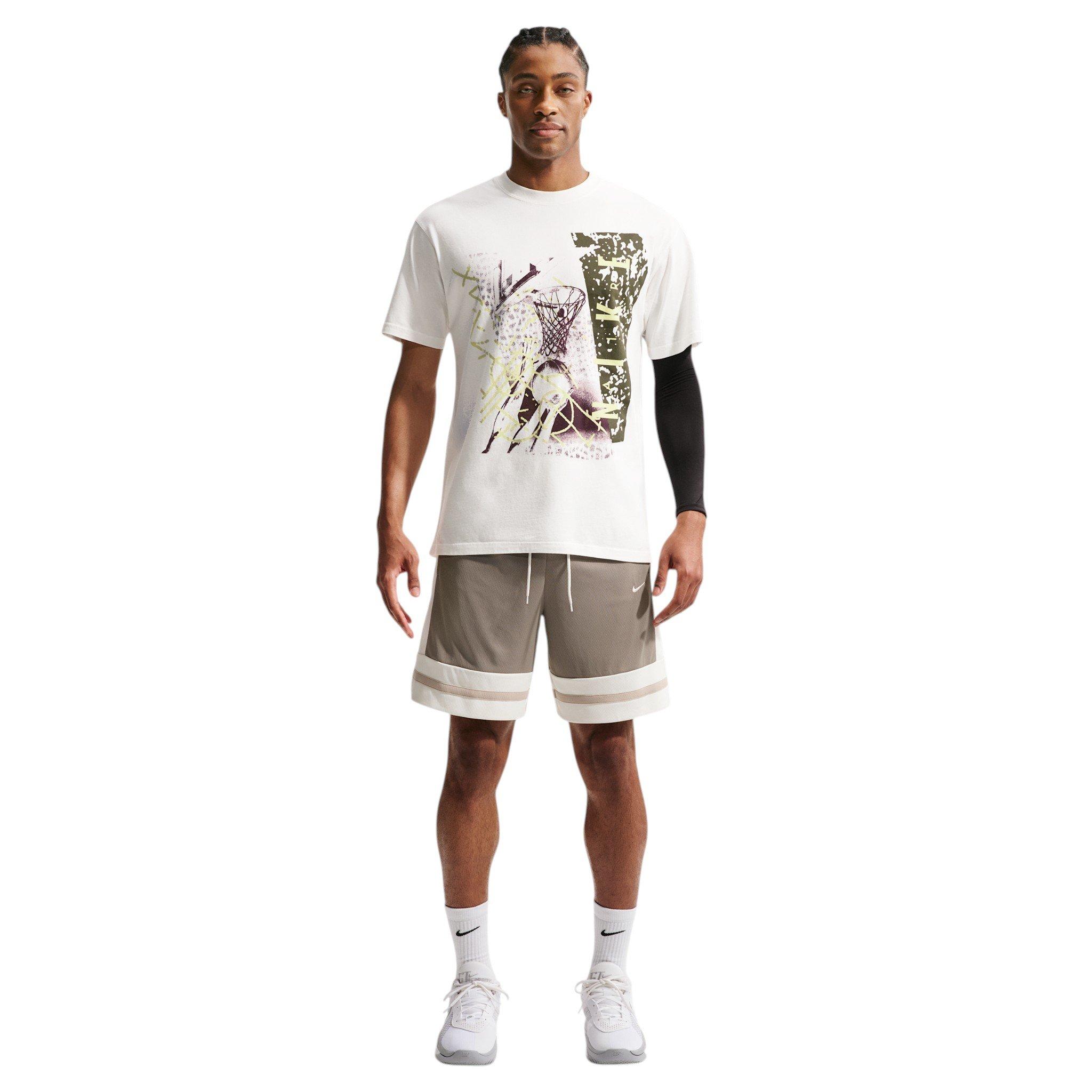 Nike Men's M90 Summit Hoop Basketball T-Shirt - WHITE Thumbnail View 4