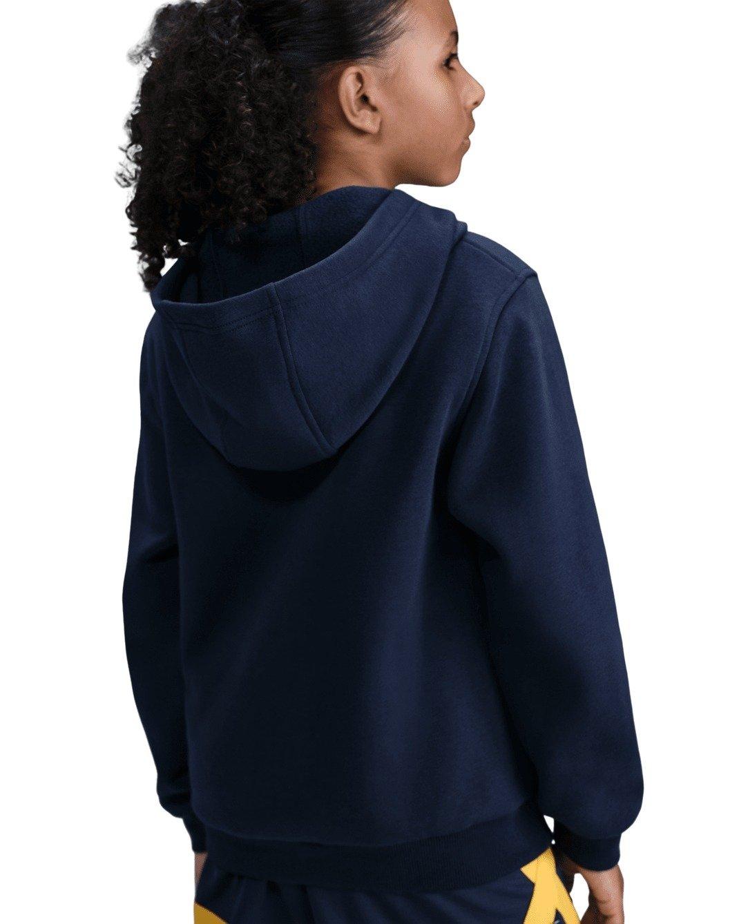 Nike Caitlin Clark Big Kids' Navy/Yellow Fleece Pullover Hoodie