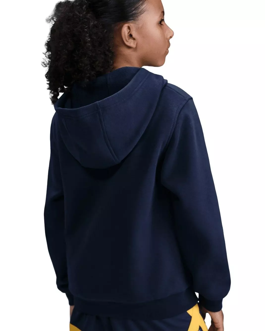 Nike Big Kids' Caitlin Clark Fleece Pullover Hoodie -Navy/Yellow - NAVY/YELLOW