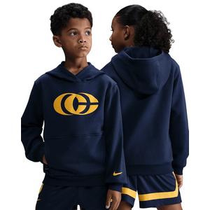 Nike Big Kids' Caitlin Clark Fleece Pullover Hoodie -Navy/Yellow