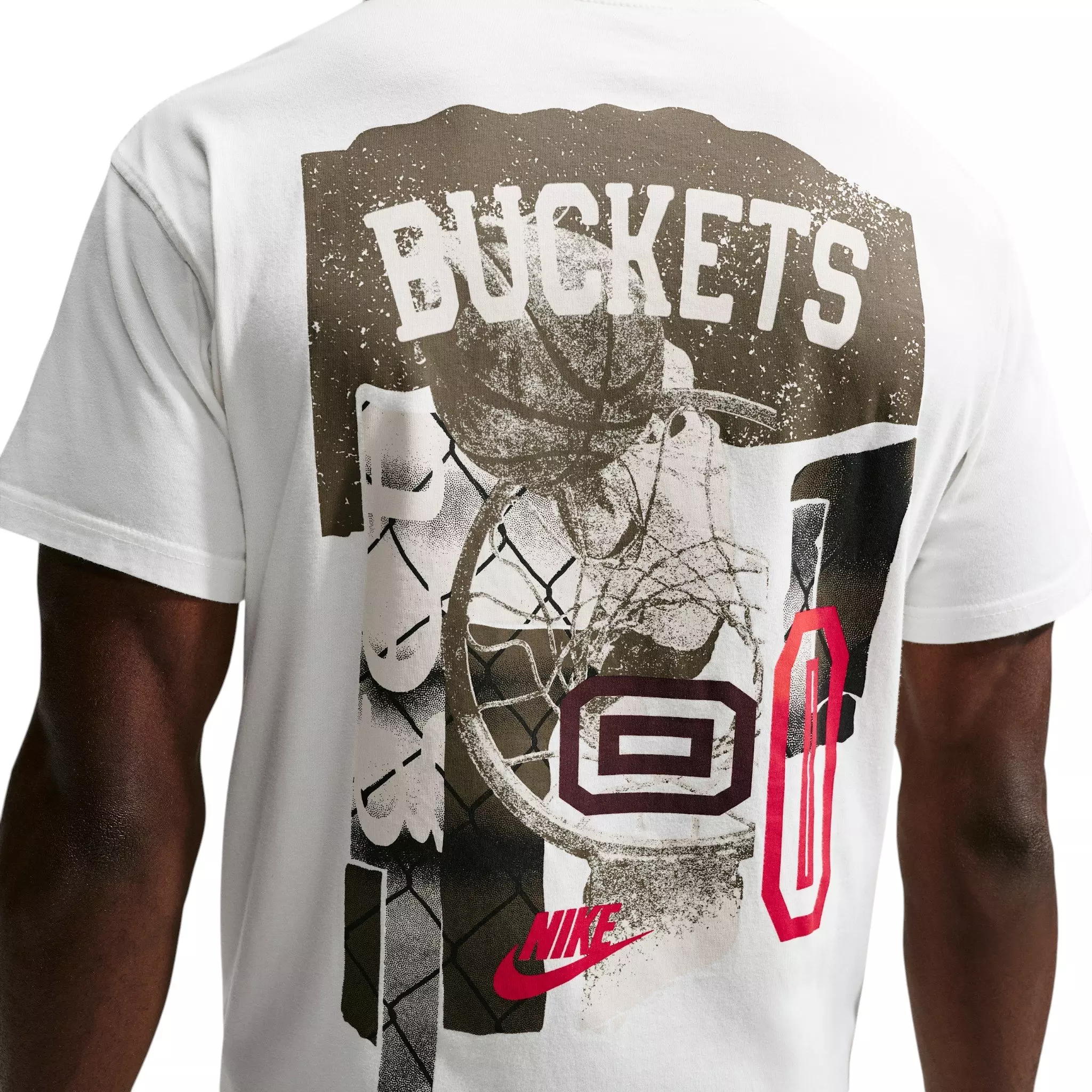 Nike Men's M90 Buckets Basketball T-Shirt - WHITE
