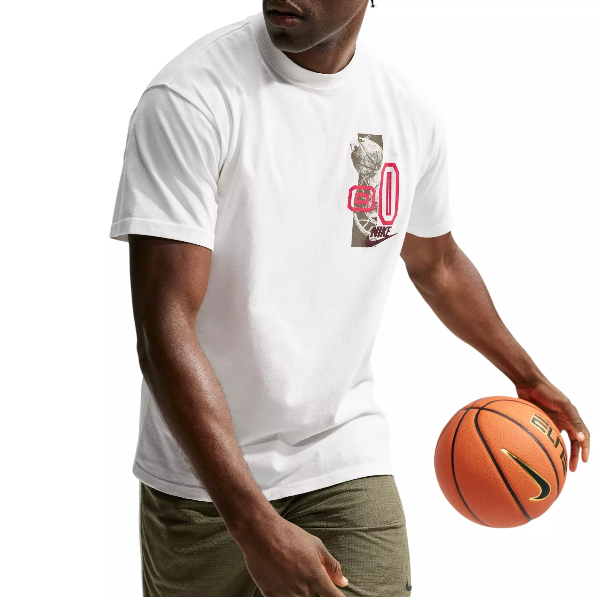 Nike Men's M90 Buckets Basketball T-Shirt - WHITE