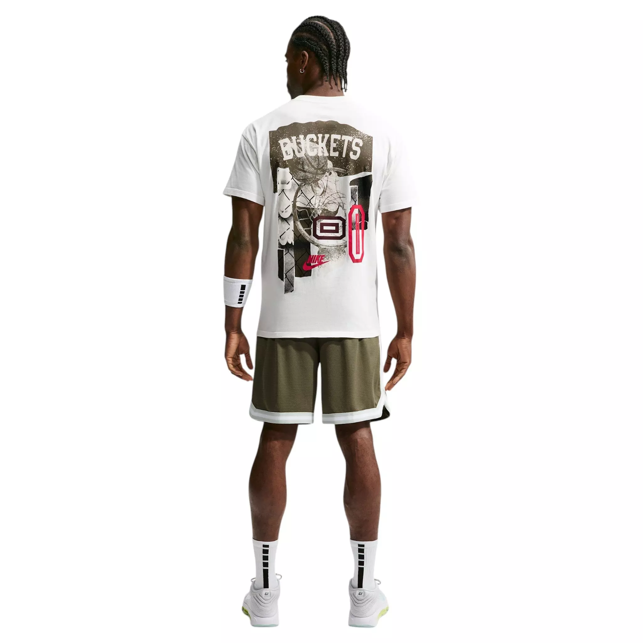 Nike Men's M90 Buckets Basketball T-Shirt - WHITE