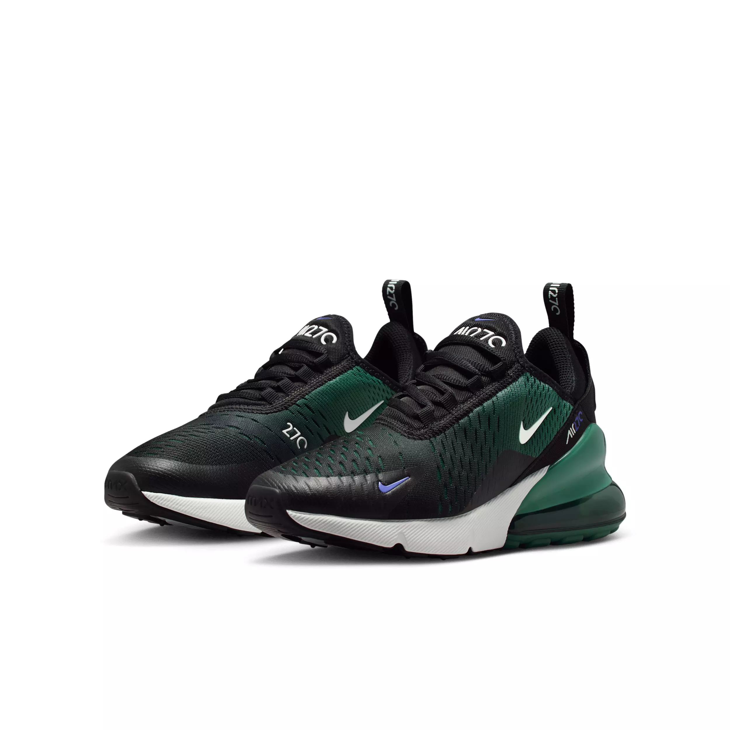 Nike Air Max 270 "Black/Evergreen Aura/Deep Night/White" Grade School Boys' Shoe - BLACK/EVERGREEN/NIGHT/WHITE