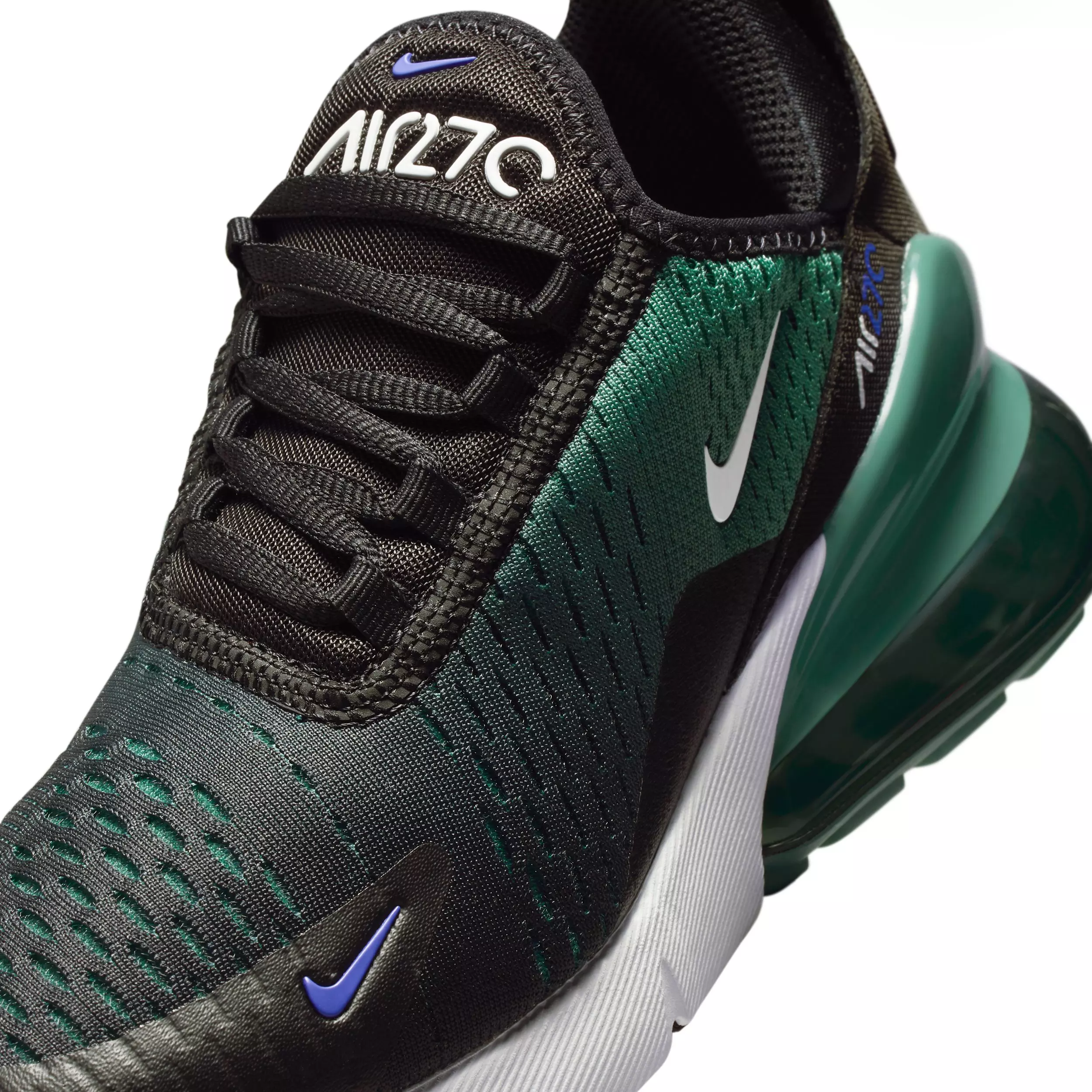 Nike Air Max 270 "Black/Evergreen Aura/Deep Night/White" Grade School Boys' Shoe - BLACK/EVERGREEN/NIGHT/WHITE