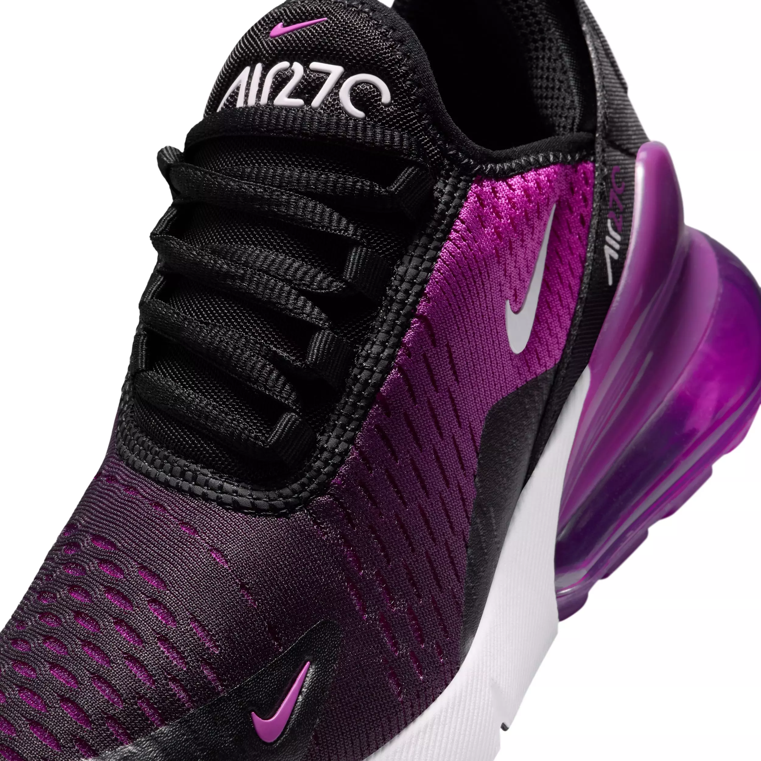 Nike Air Max 270 "Black/Vivid Purple/White" Grade School Boys' Shoe - BLACK/PURPLE/WHITE