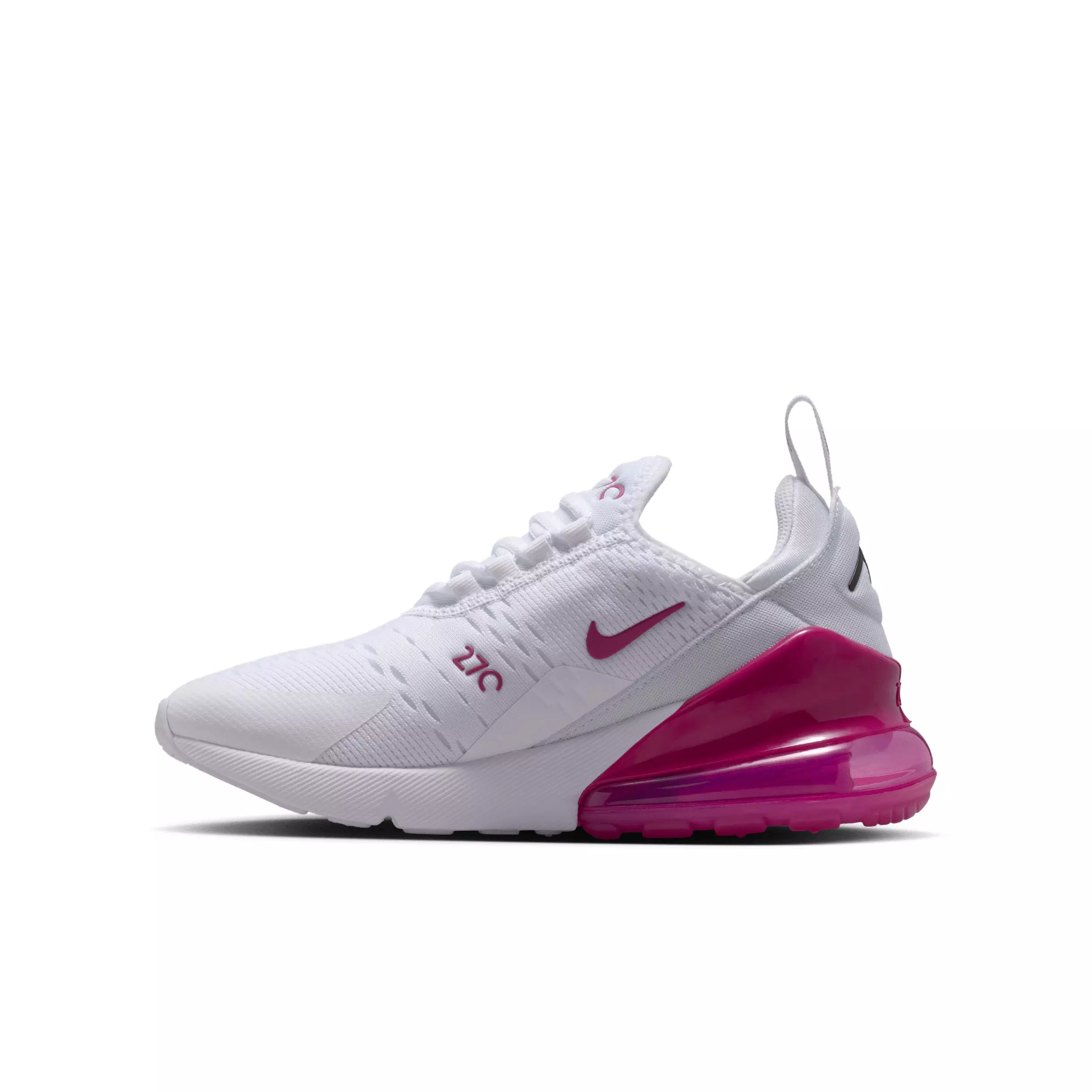 Nike Air Max 270 "White/Black/Sweet Beet" Grade School Girls' Shoe - WHITE/BLACK/BEET