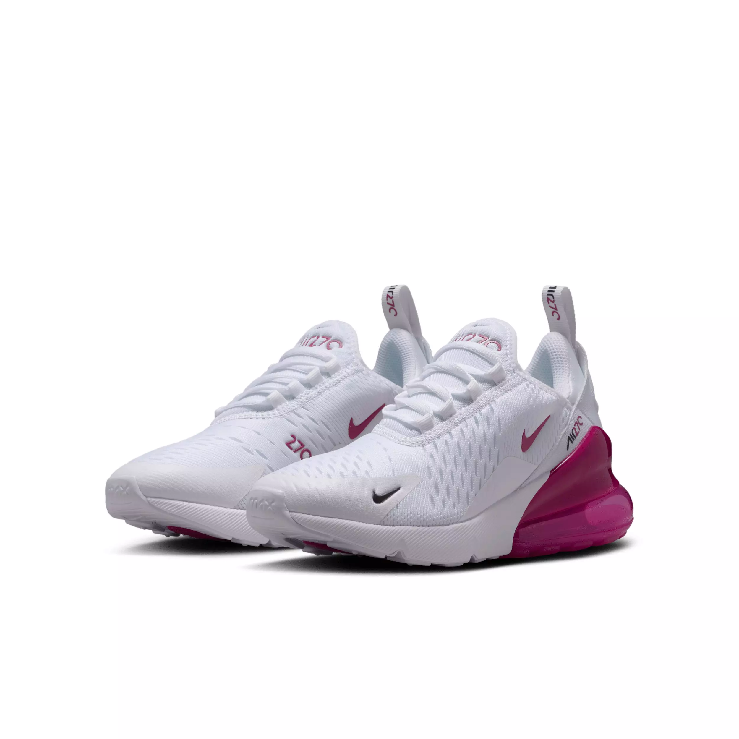 Nike Air Max 270 "White/Black/Sweet Beet" Grade School Girls' Shoe - WHITE/BLACK/BEET