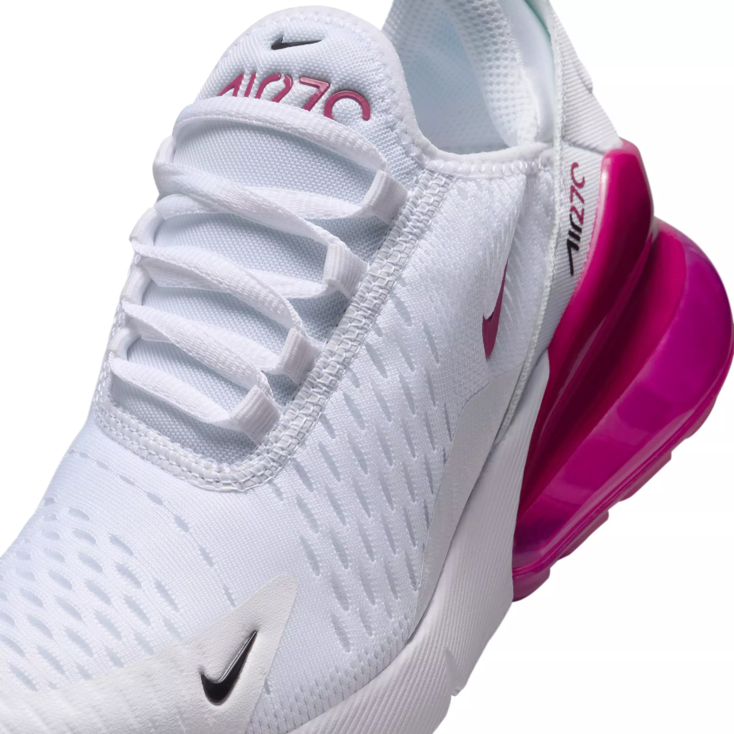 Nike Air Max 270 "White/Black/Sweet Beet" Grade School Girls' Shoe - WHITE/BLACK/BEET